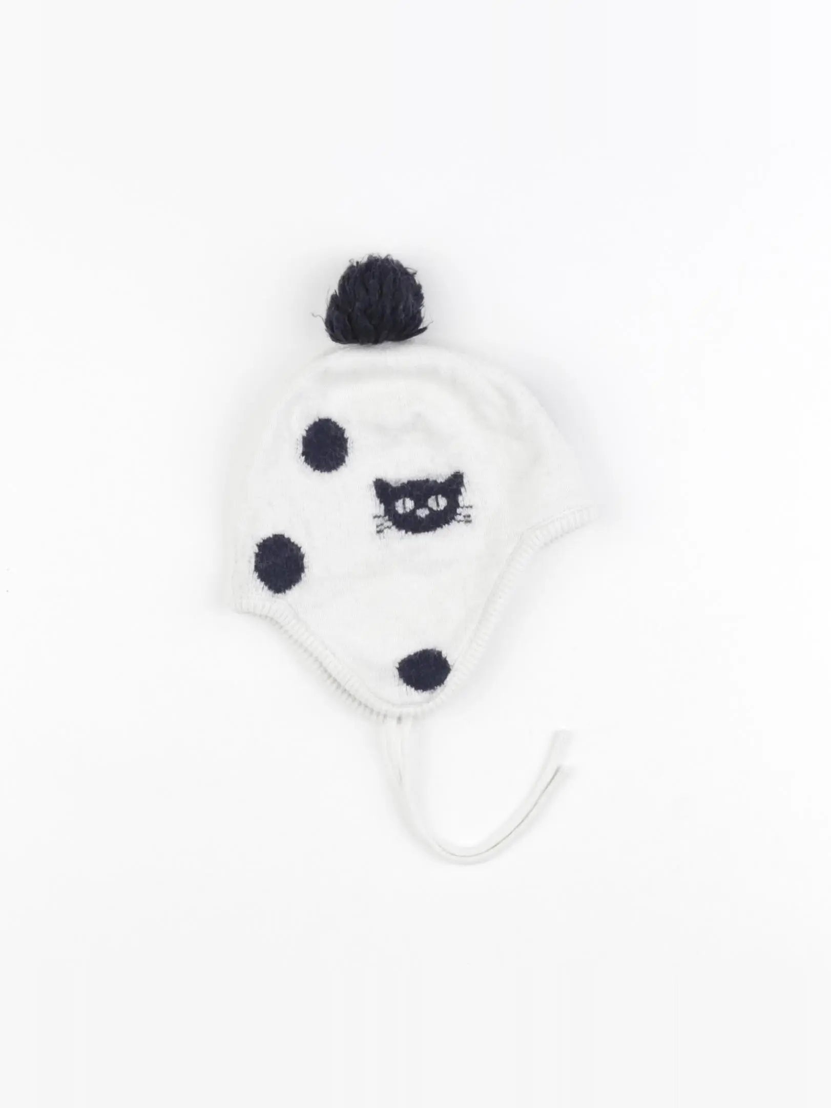 Jacadi - bonnet blanc, bleu - 3/6 mois