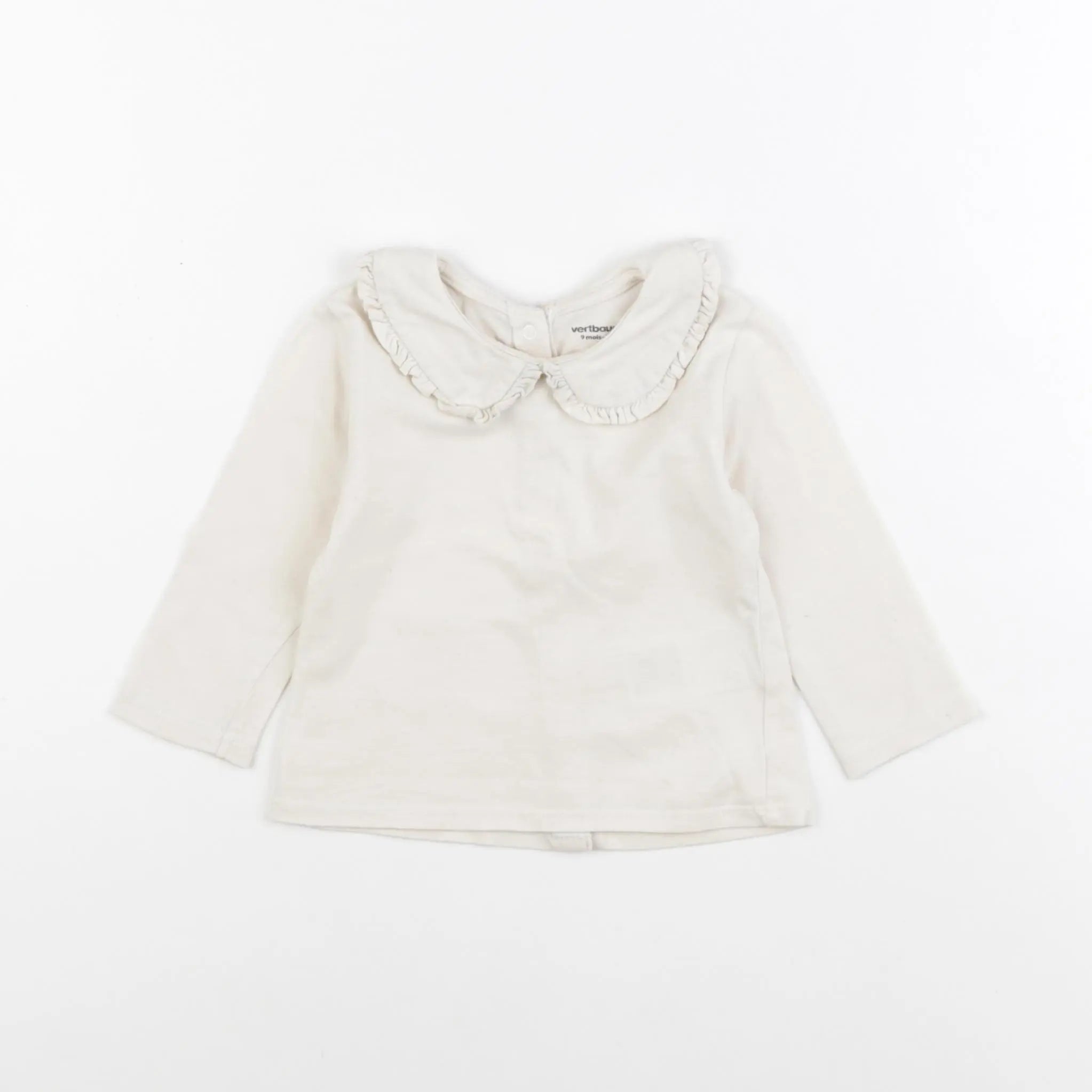 Vertbaudet - tee-shirt beige - 9 mois