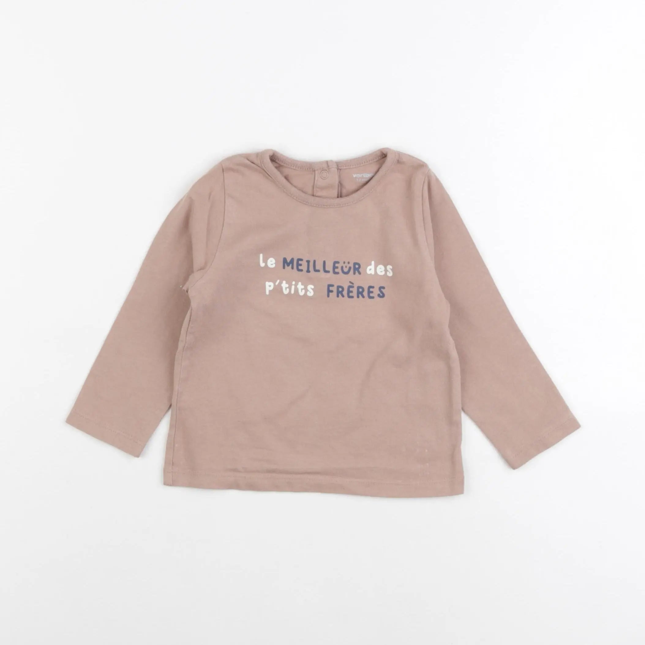 Vertbaudet - tee-shirt marron - 12 mois