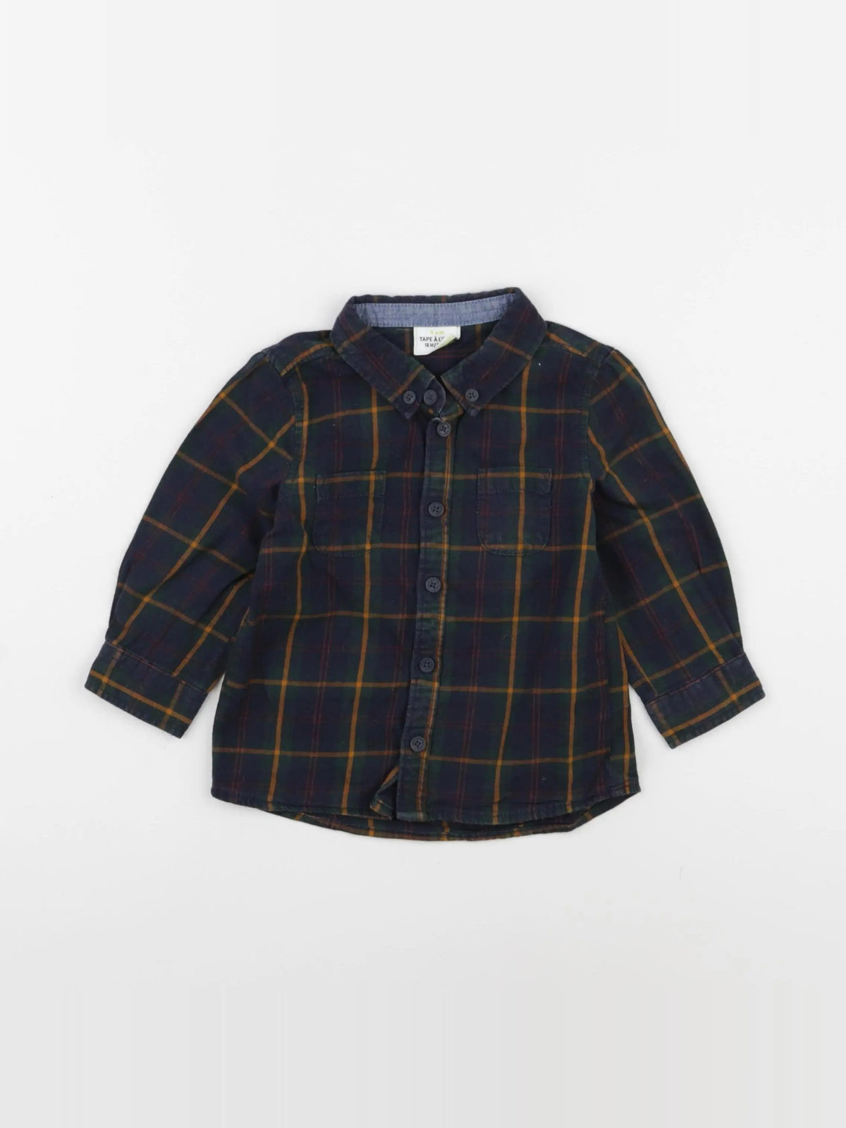 Tape à l'oeil - chemise bleu, vert - 18 mois