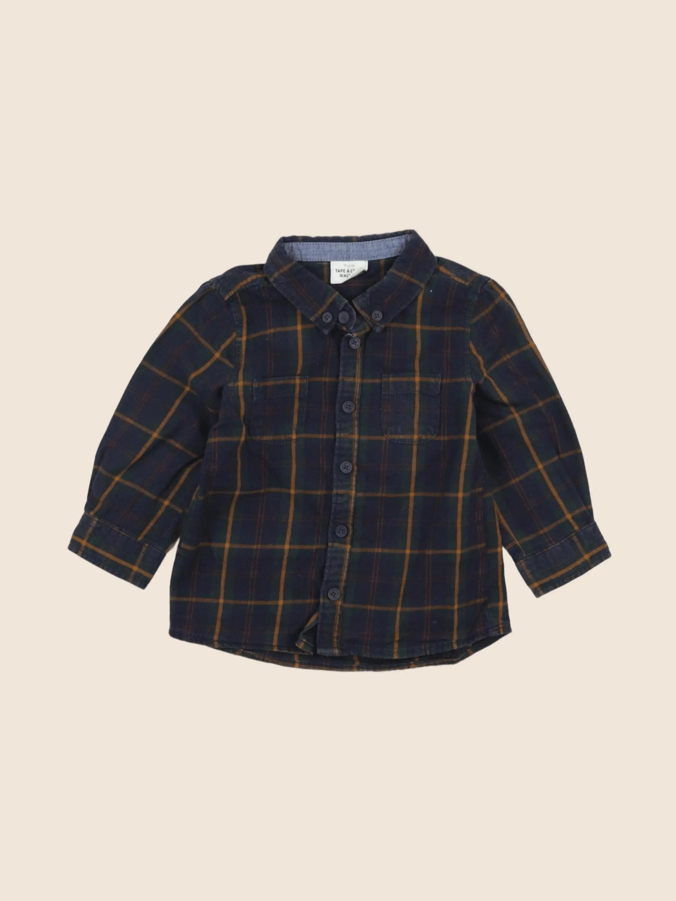 Tape à l'oeil - chemise bleu, vert - 18 mois