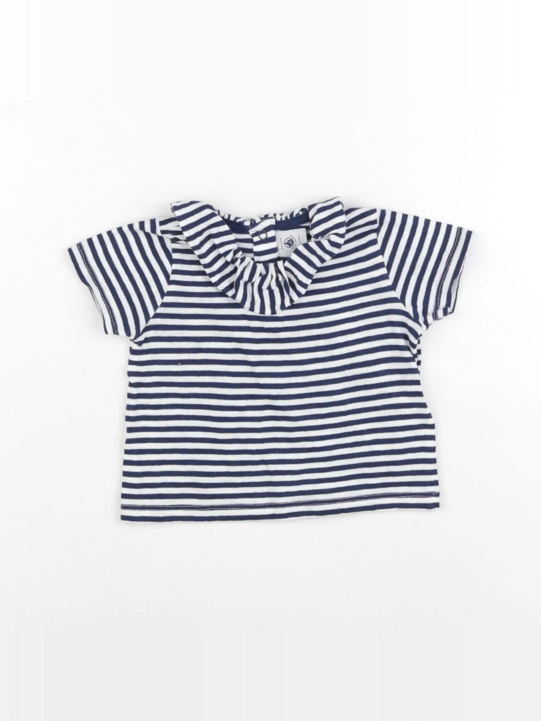 Petit Bateau - tee-shirt bleu - 6 mois