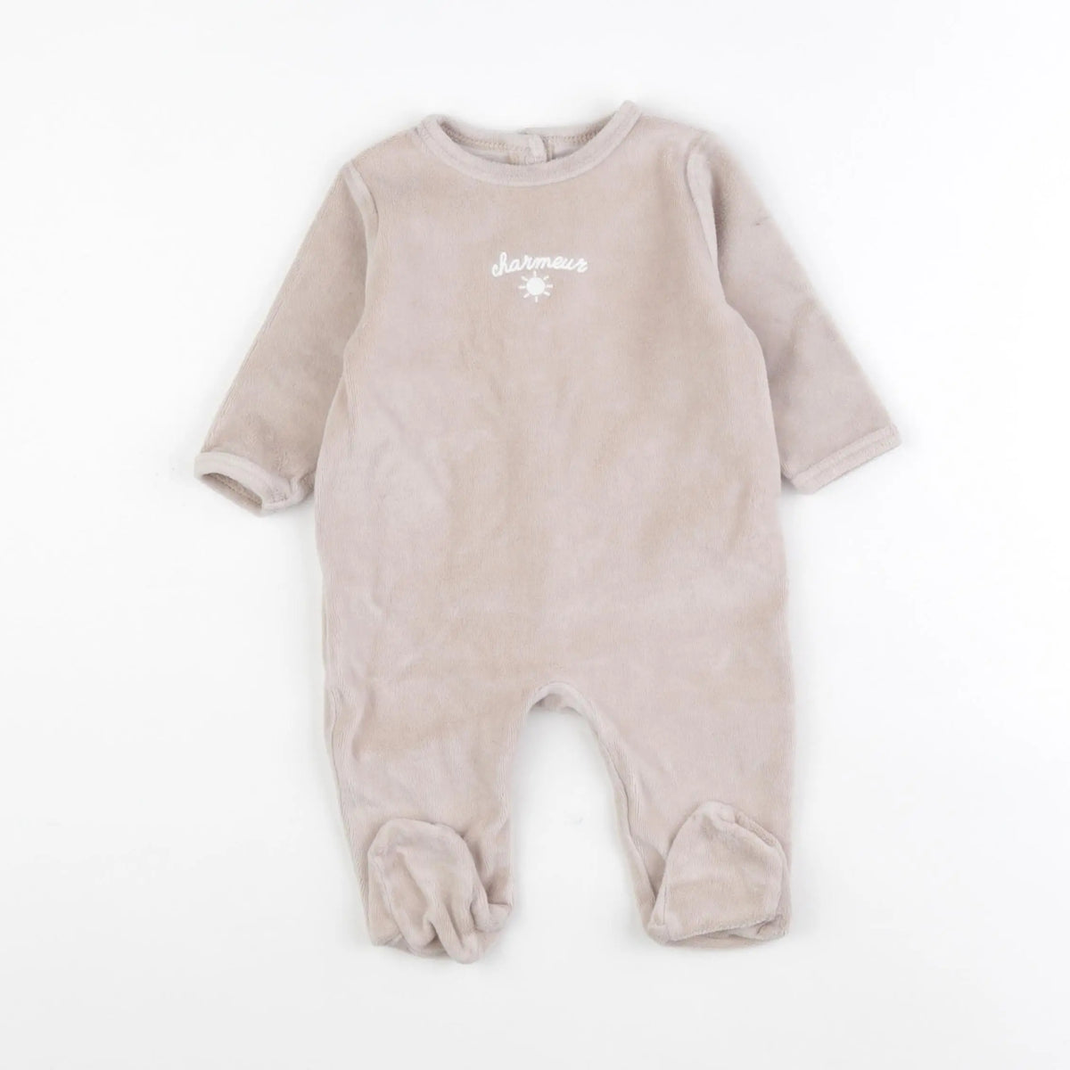 Vertbaudet - pyjama velours marron - 6 mois