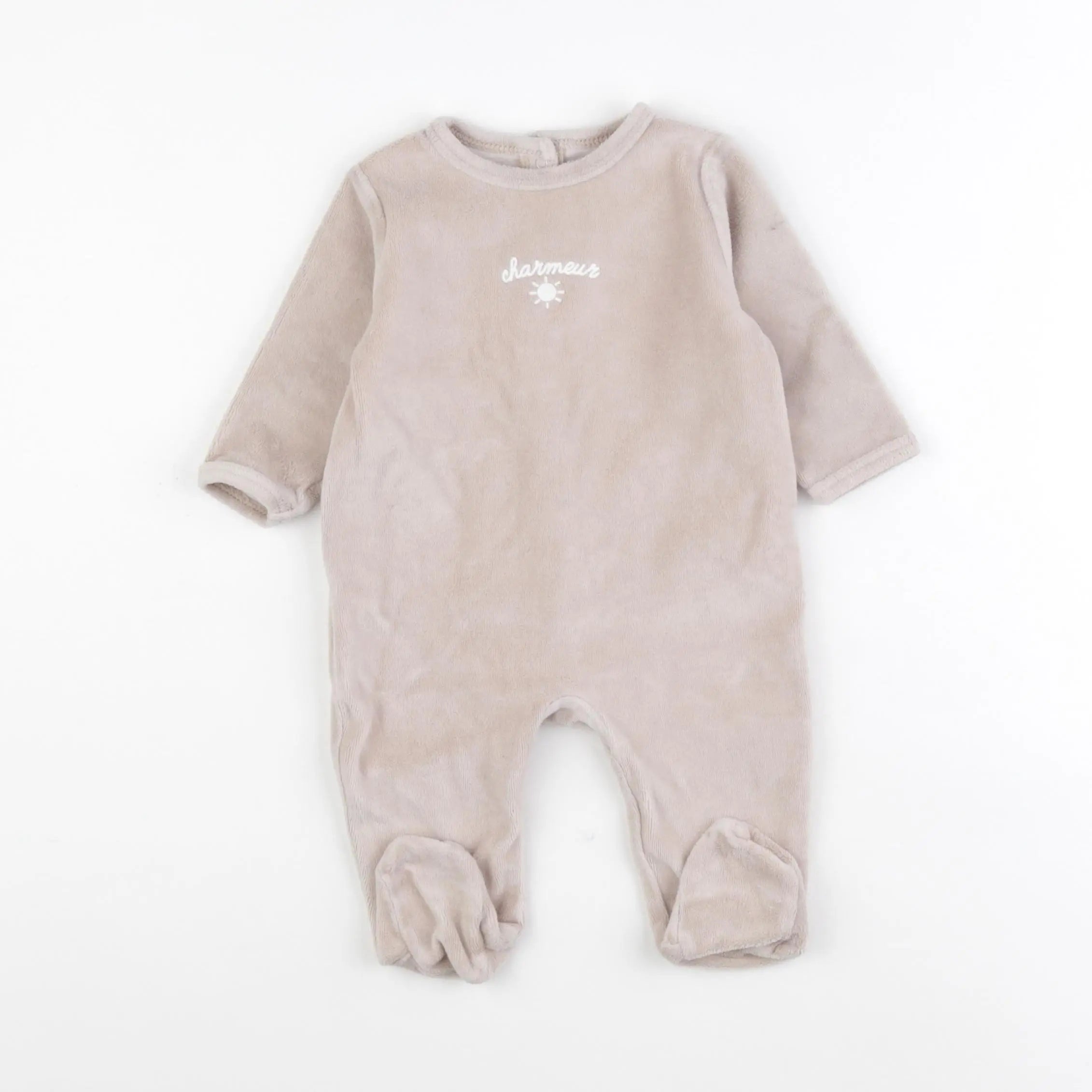 Vertbaudet - pyjama velours marron - 6 mois