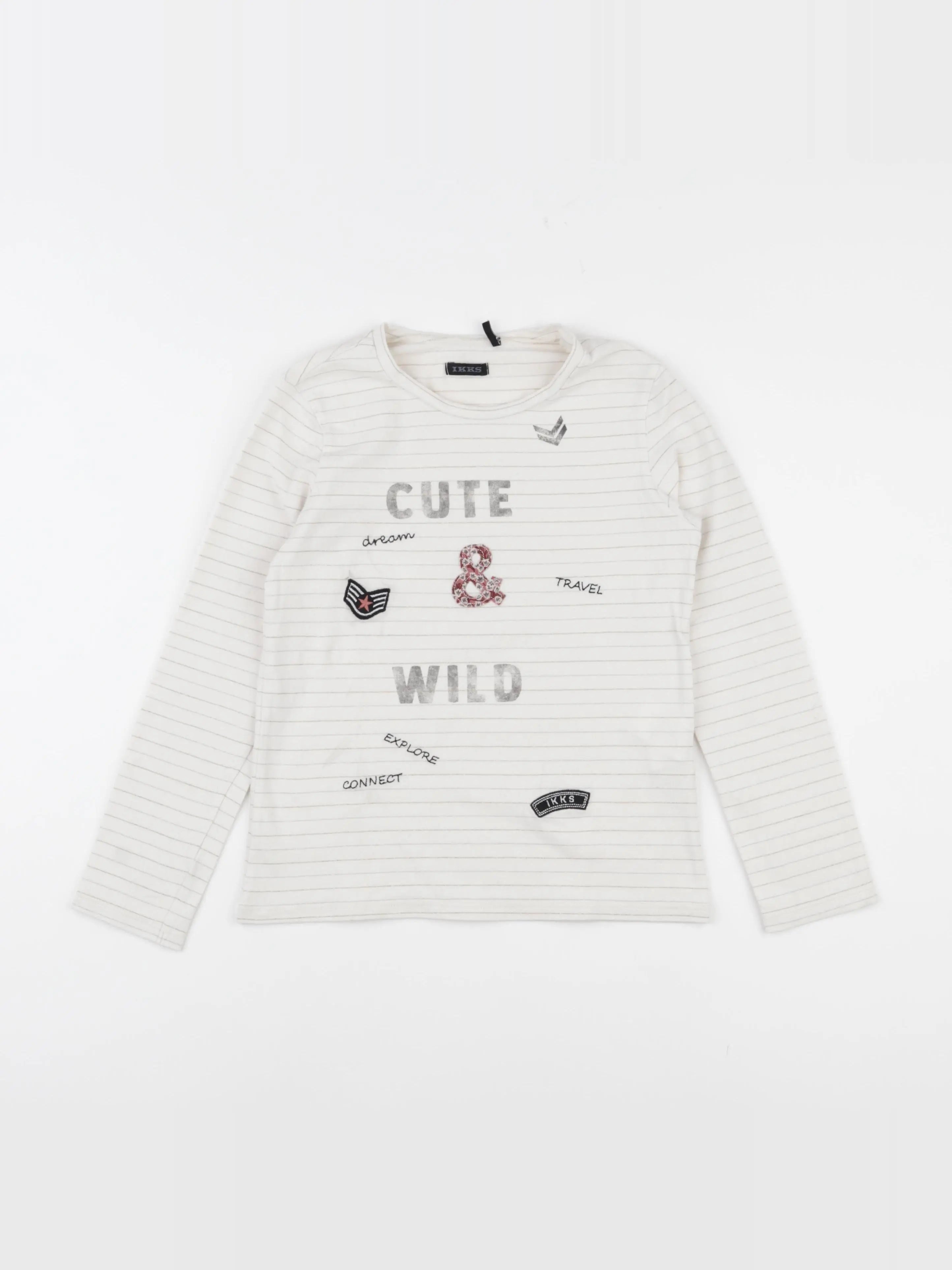 IKKS - tee-shirt blanc, or - 8 ans