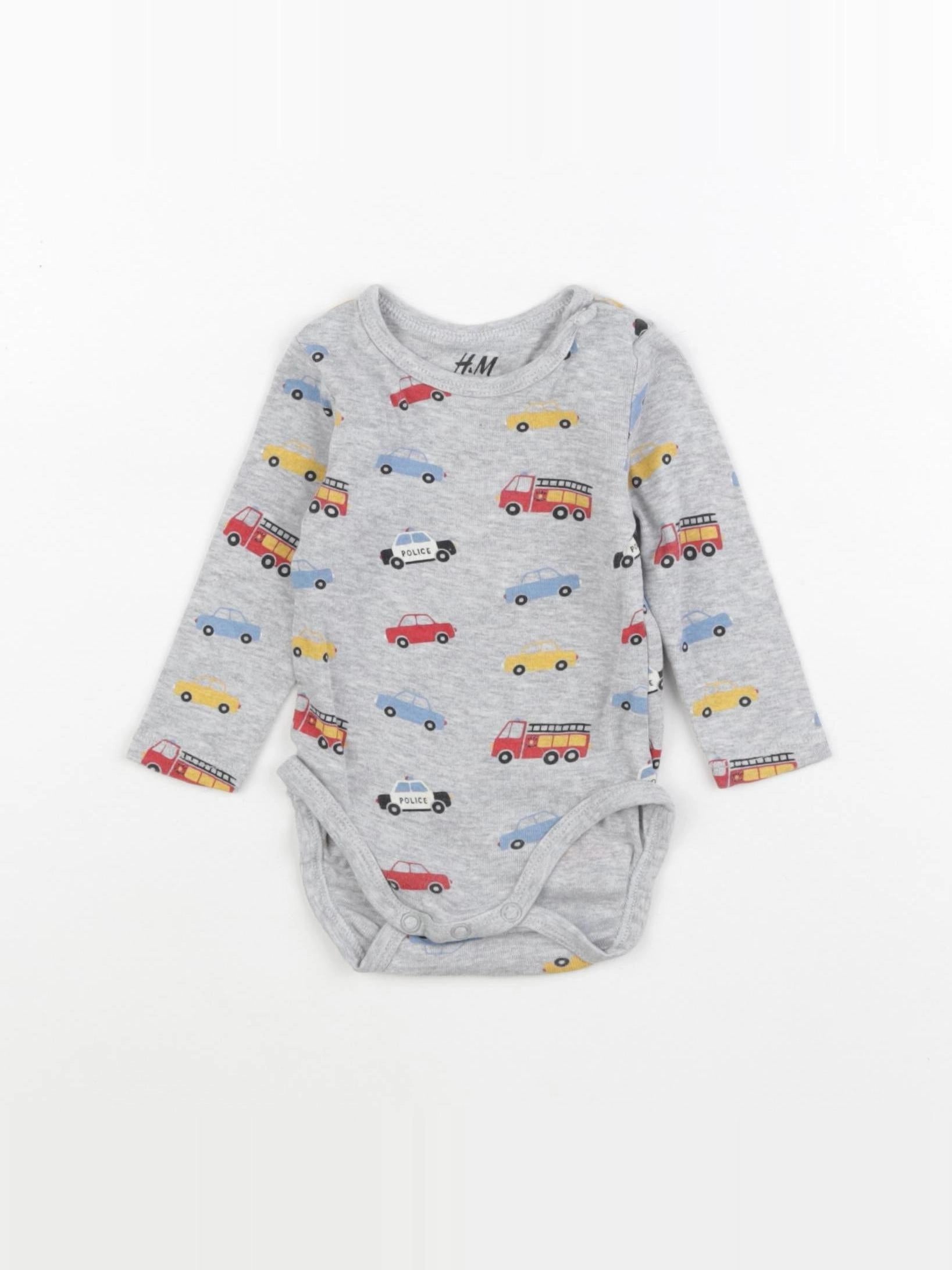 H&M - body gris - 3/6 mois