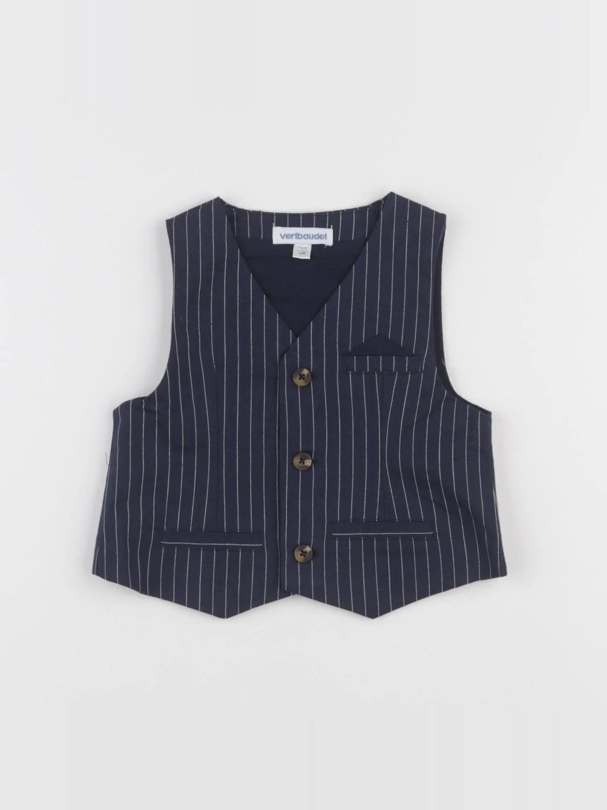 Vertbaudet - gilet bleu - 12 mois