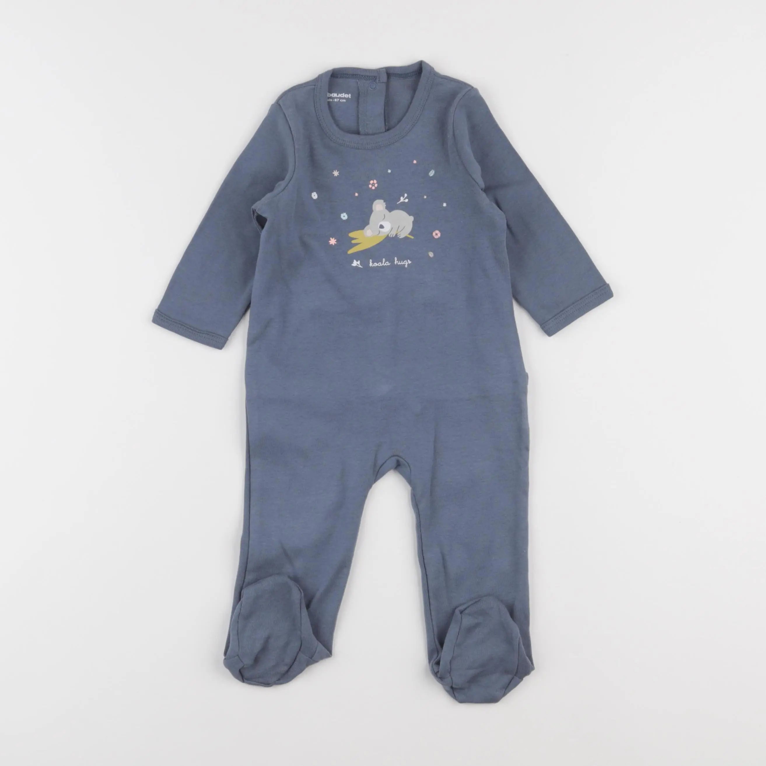Vertbaudet - pyjama coton bleu - 6 mois