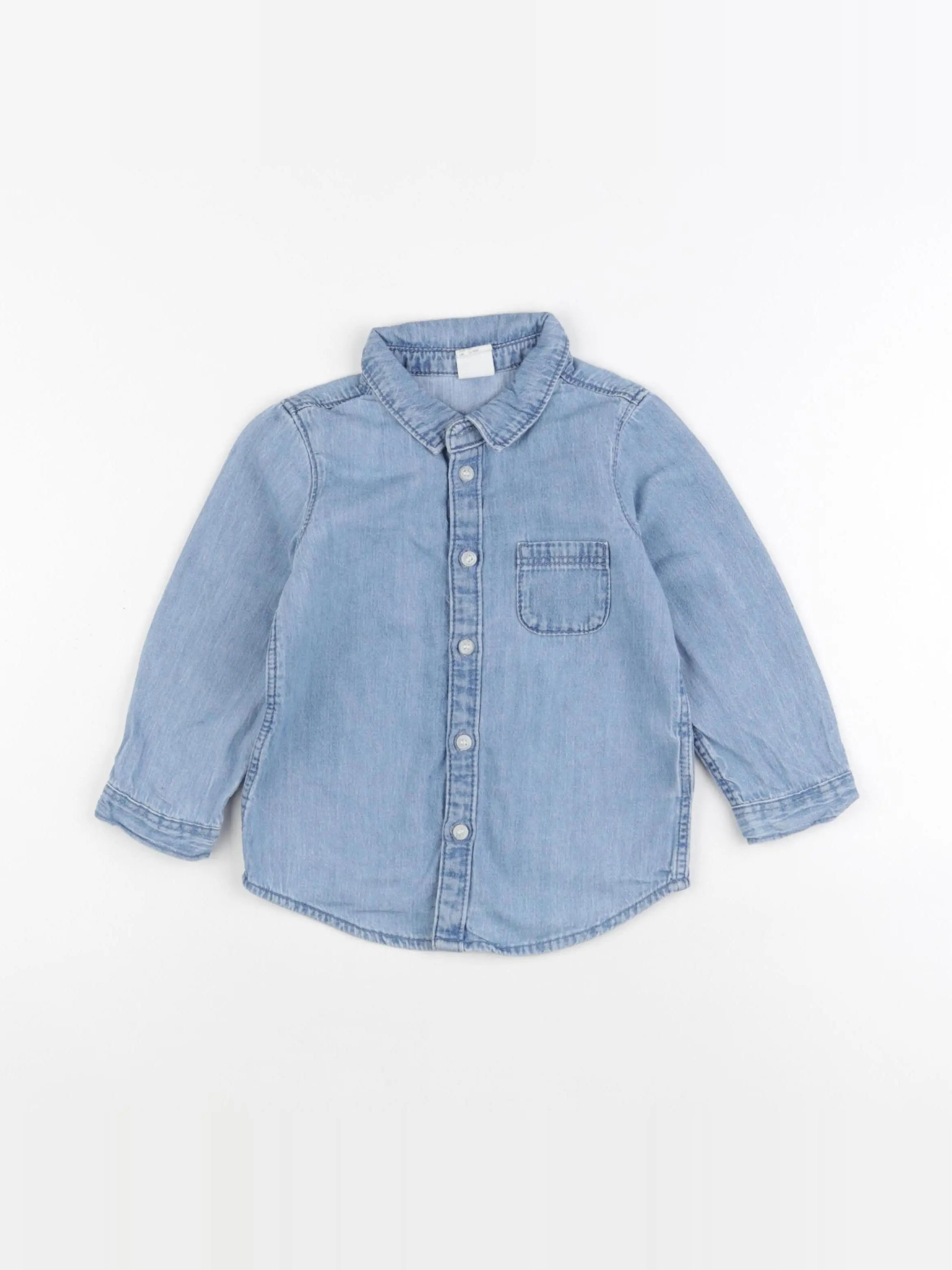 H&M - chemise bleu - 12/18 mois