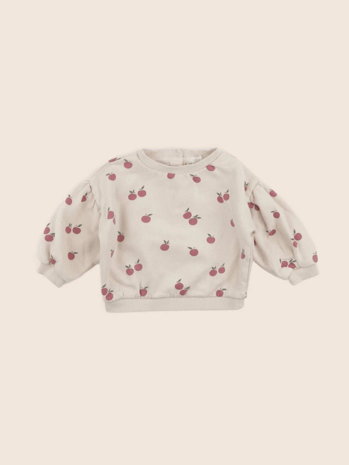 Vertbaudet - sweat beige, rouge - 12 mois