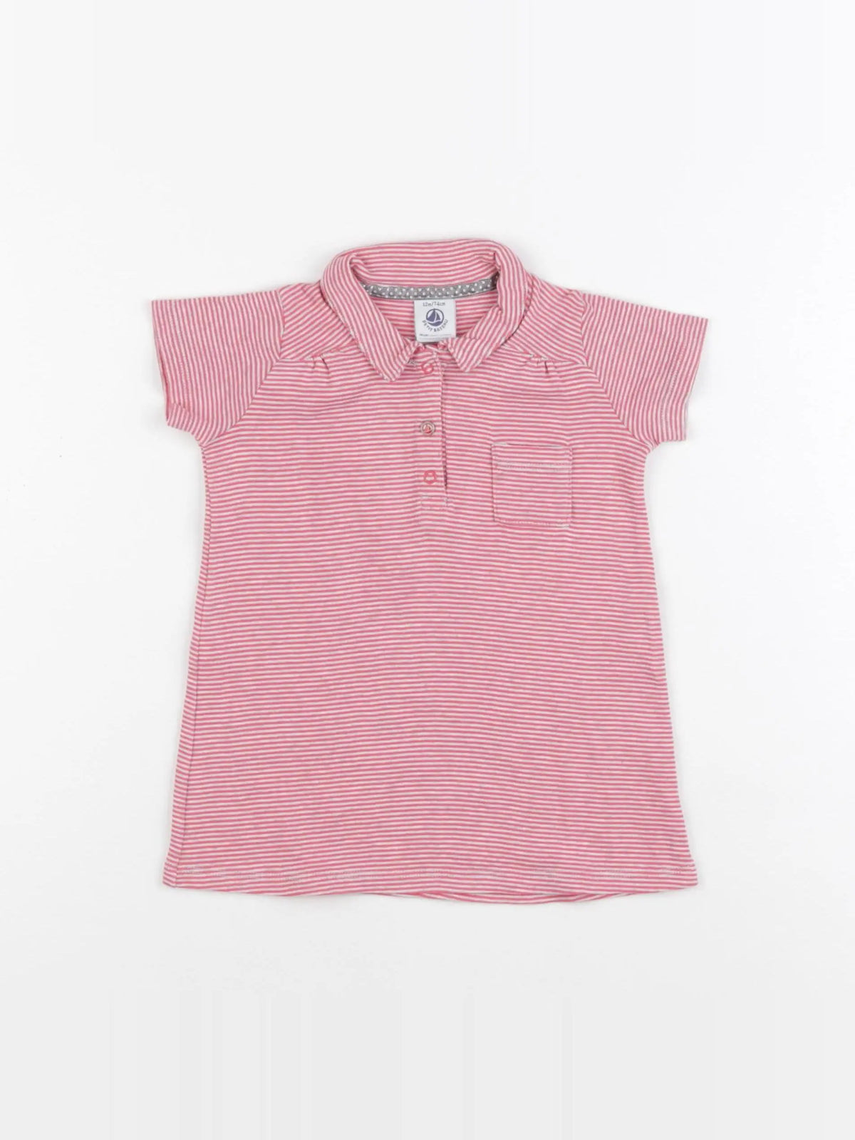 Petit Bateau - robe rose - 12 mois