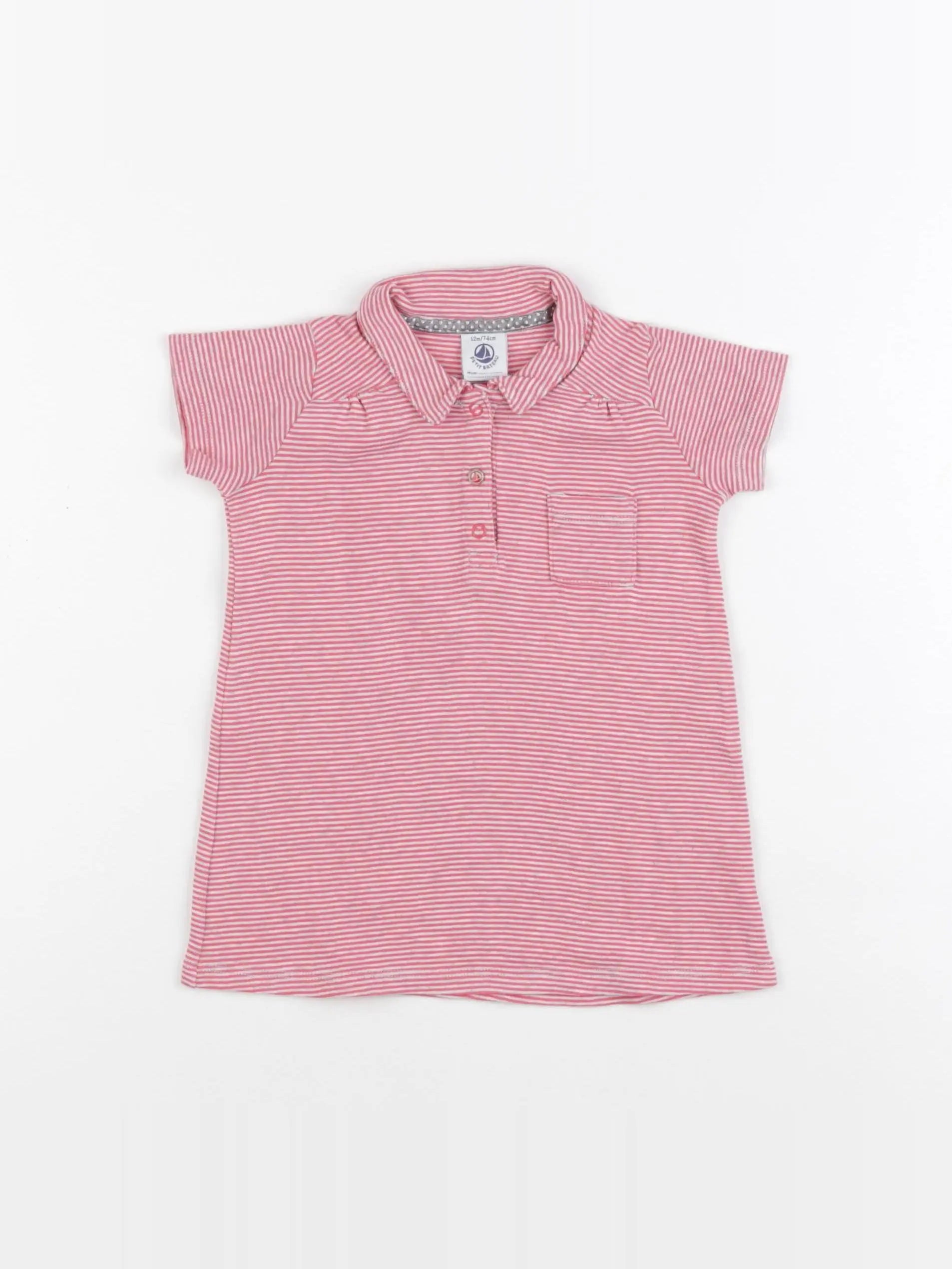 Petit Bateau - robe rose - 12 mois