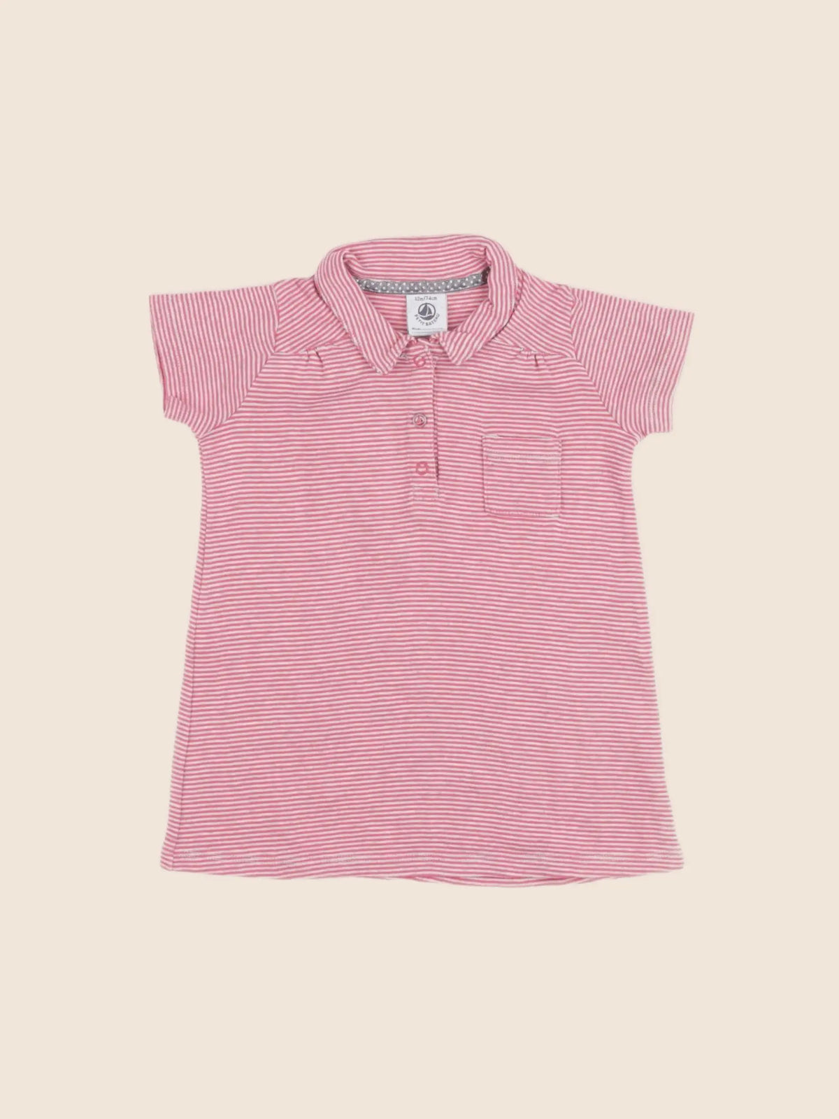 Petit Bateau - robe rose - 12 mois