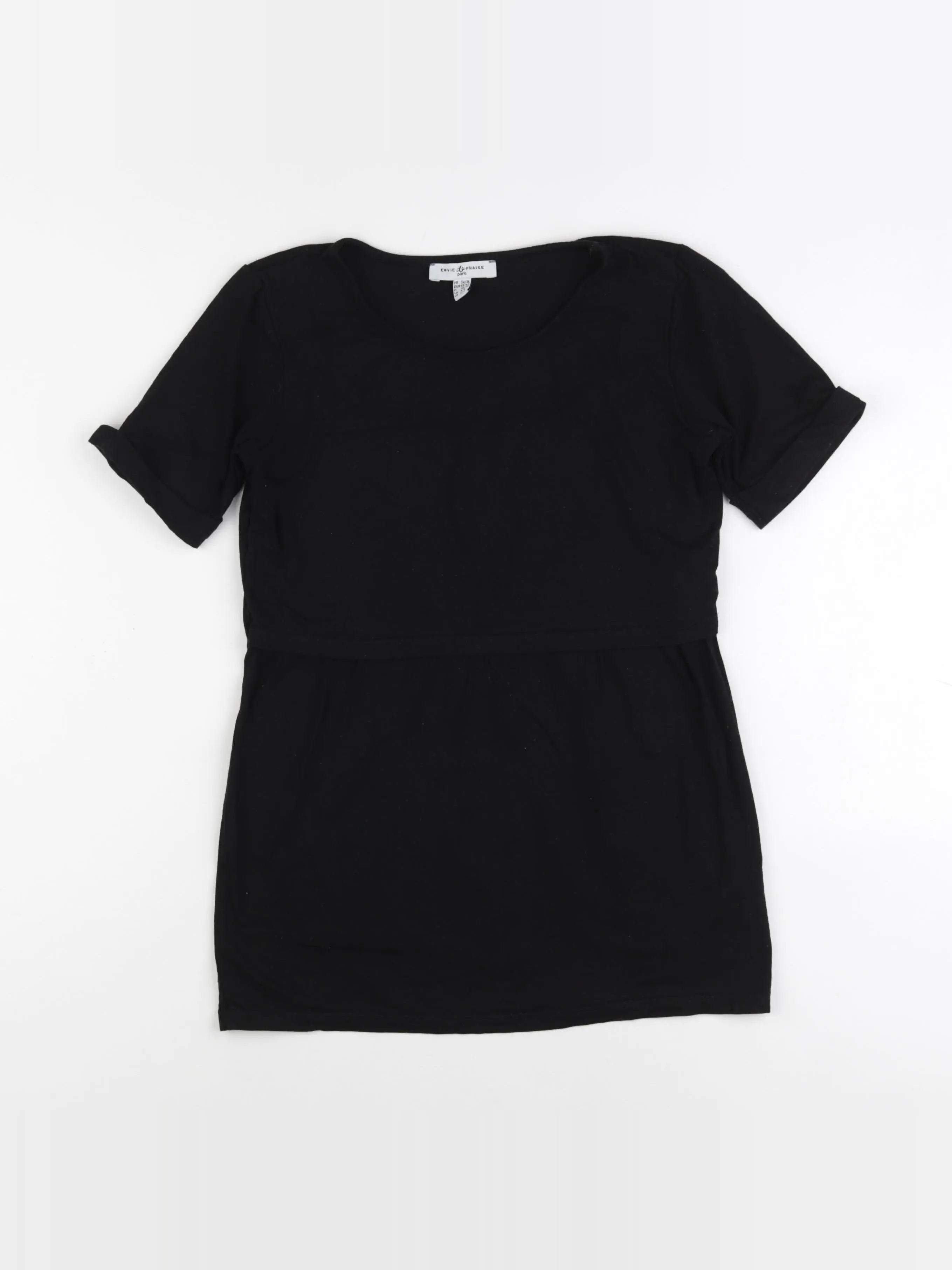 Envie de fraise - tee-shirt grossesse, allaitement noir - 34 à 36