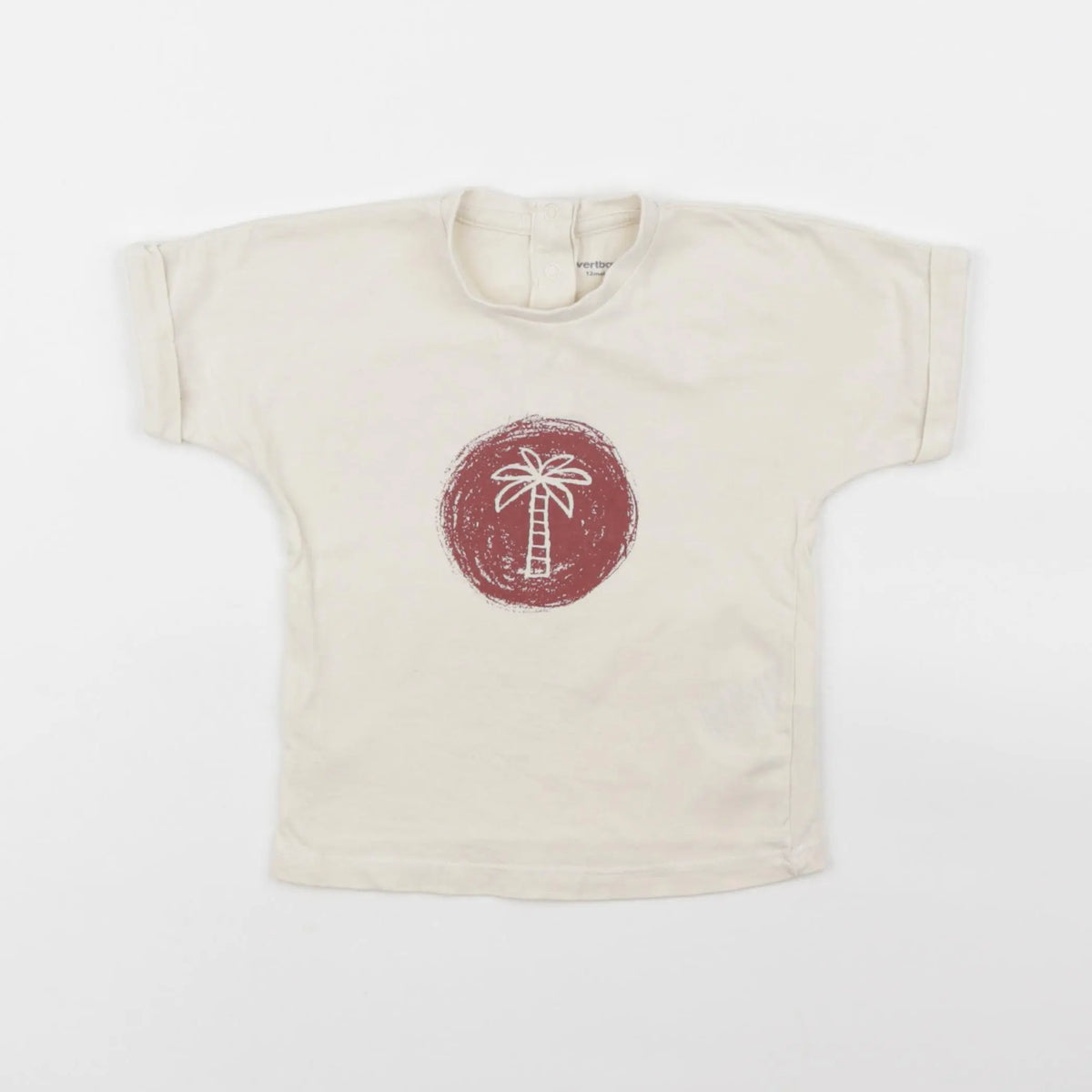 Vertbaudet - tee-shirt beige - 12 mois