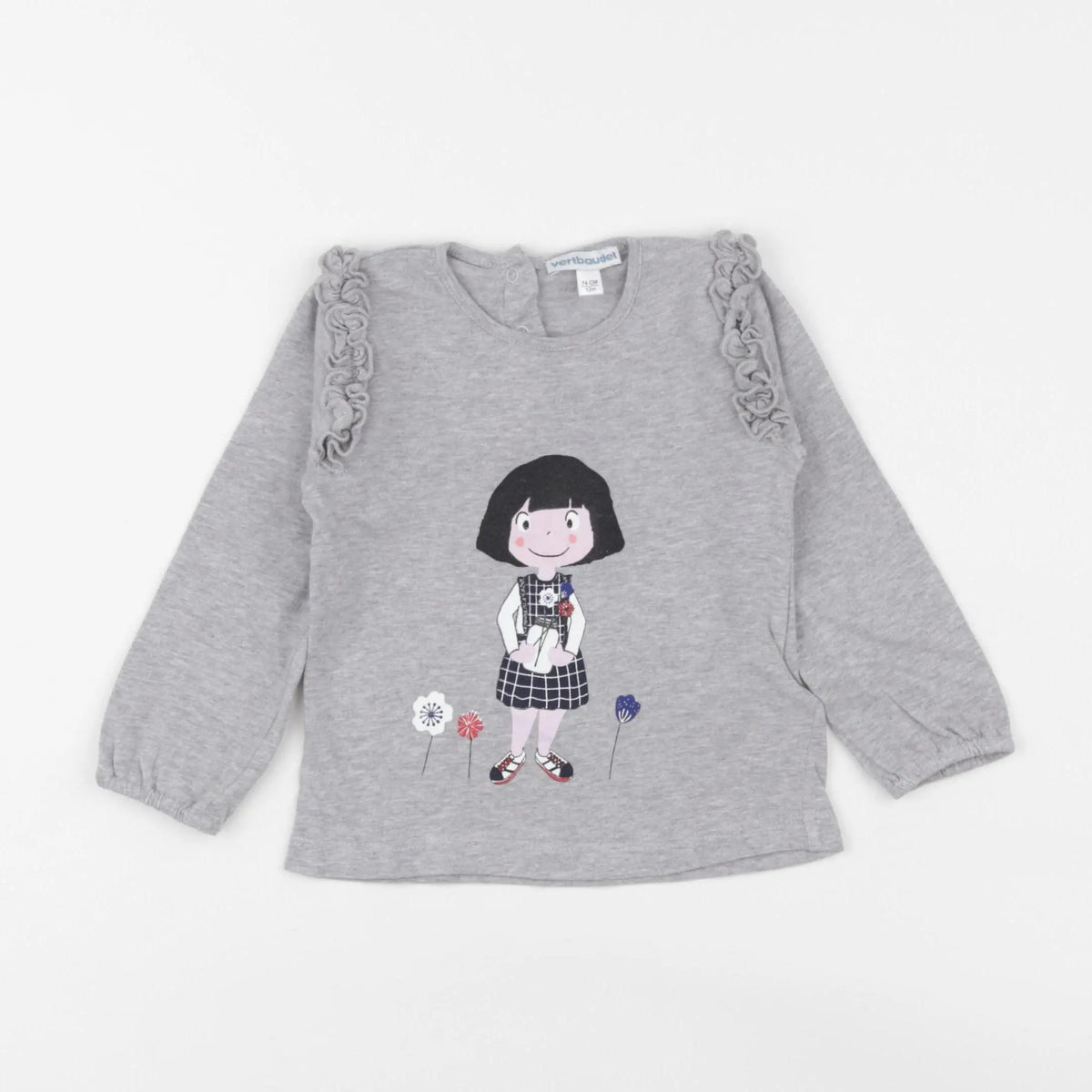 Vertbaudet - tee-shirt gris - 12 mois