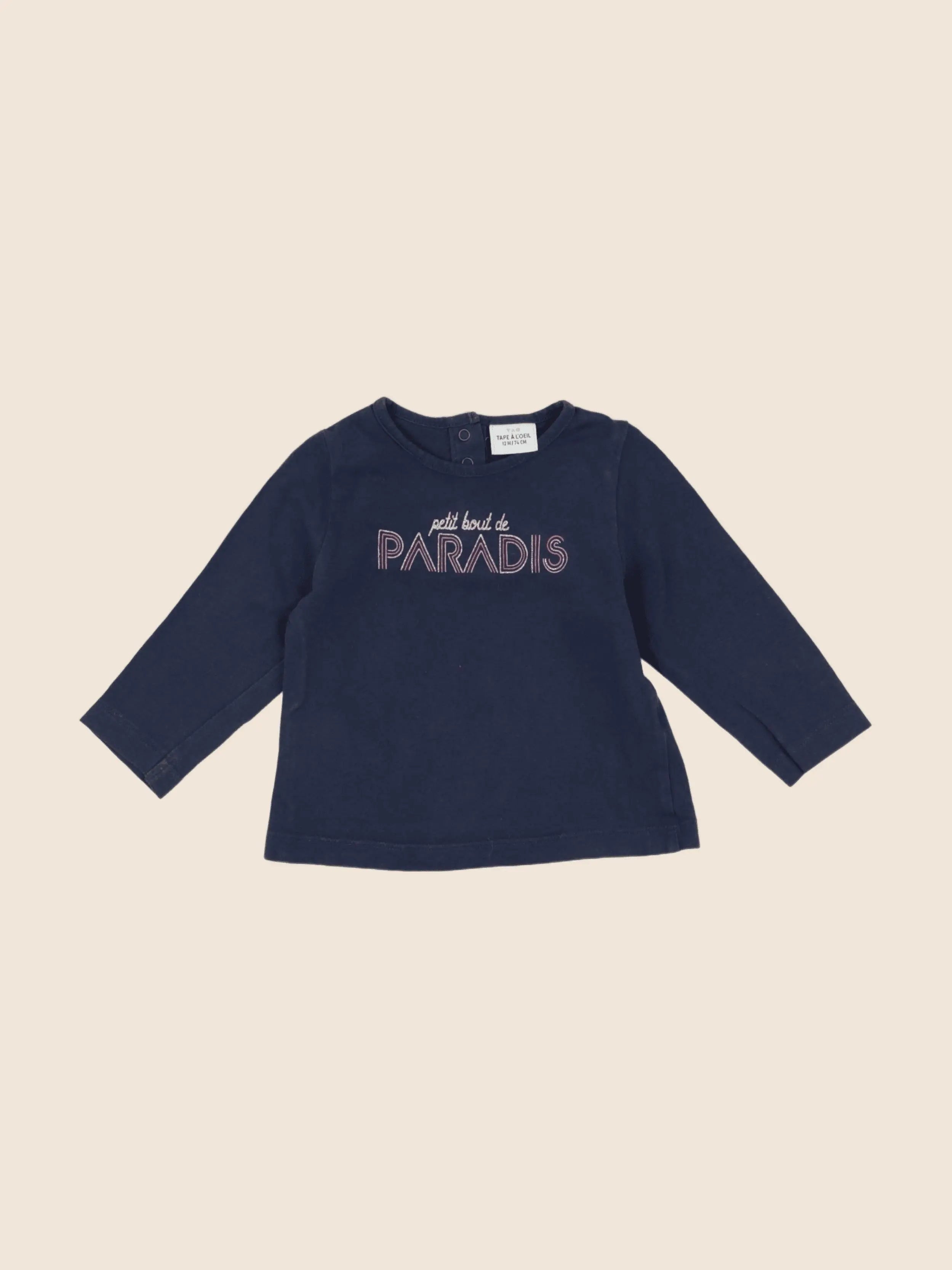Tape à l'oeil - tee-shirt bleu - 12 mois