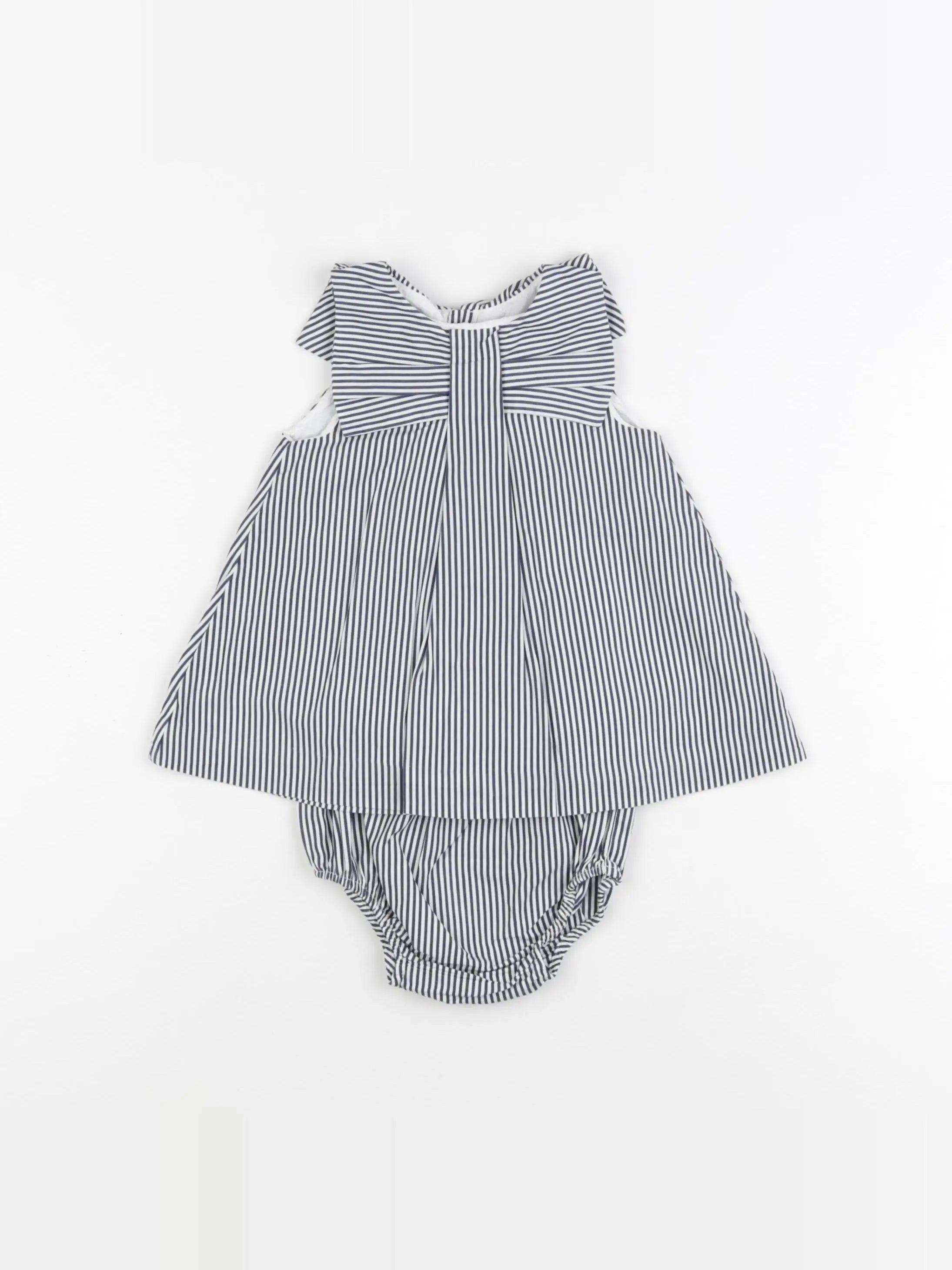 Jacadi - robe bleu, blanc - 6 mois