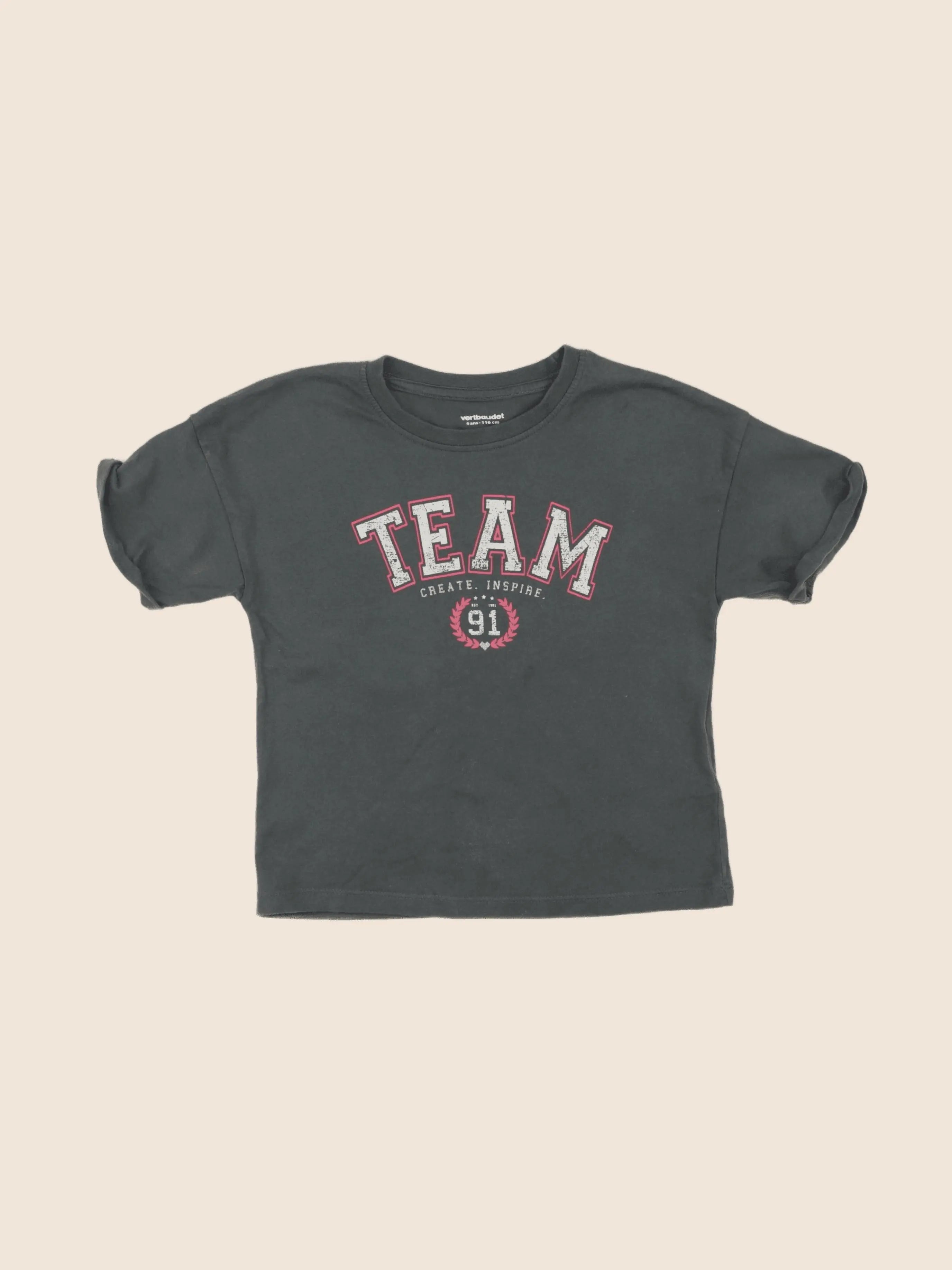 Vertbaudet - tee-shirt vert - 6 ans