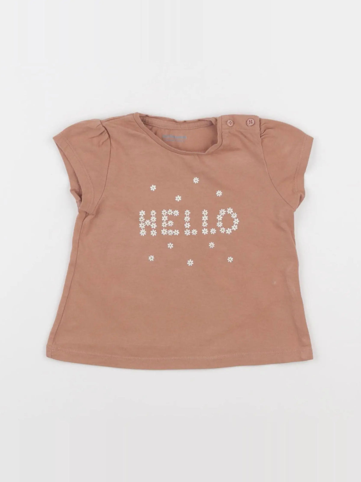 Vertbaudet - tee-shirt marron - 12 mois