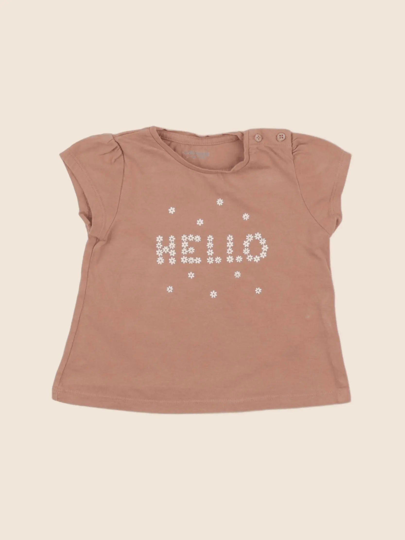 Vertbaudet - tee-shirt marron - 12 mois