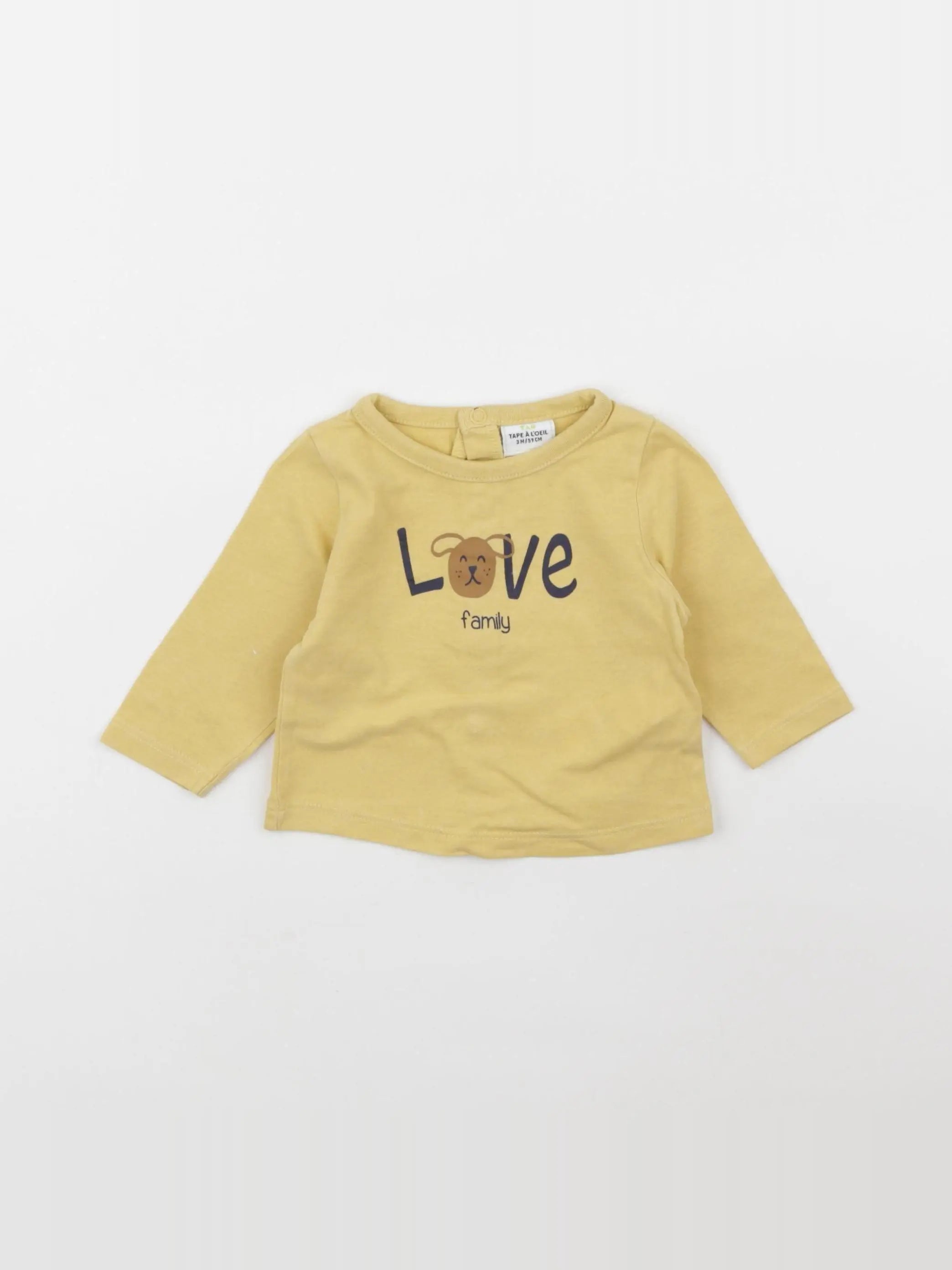 Tape à l'oeil - tee-shirt jaune - 3 mois