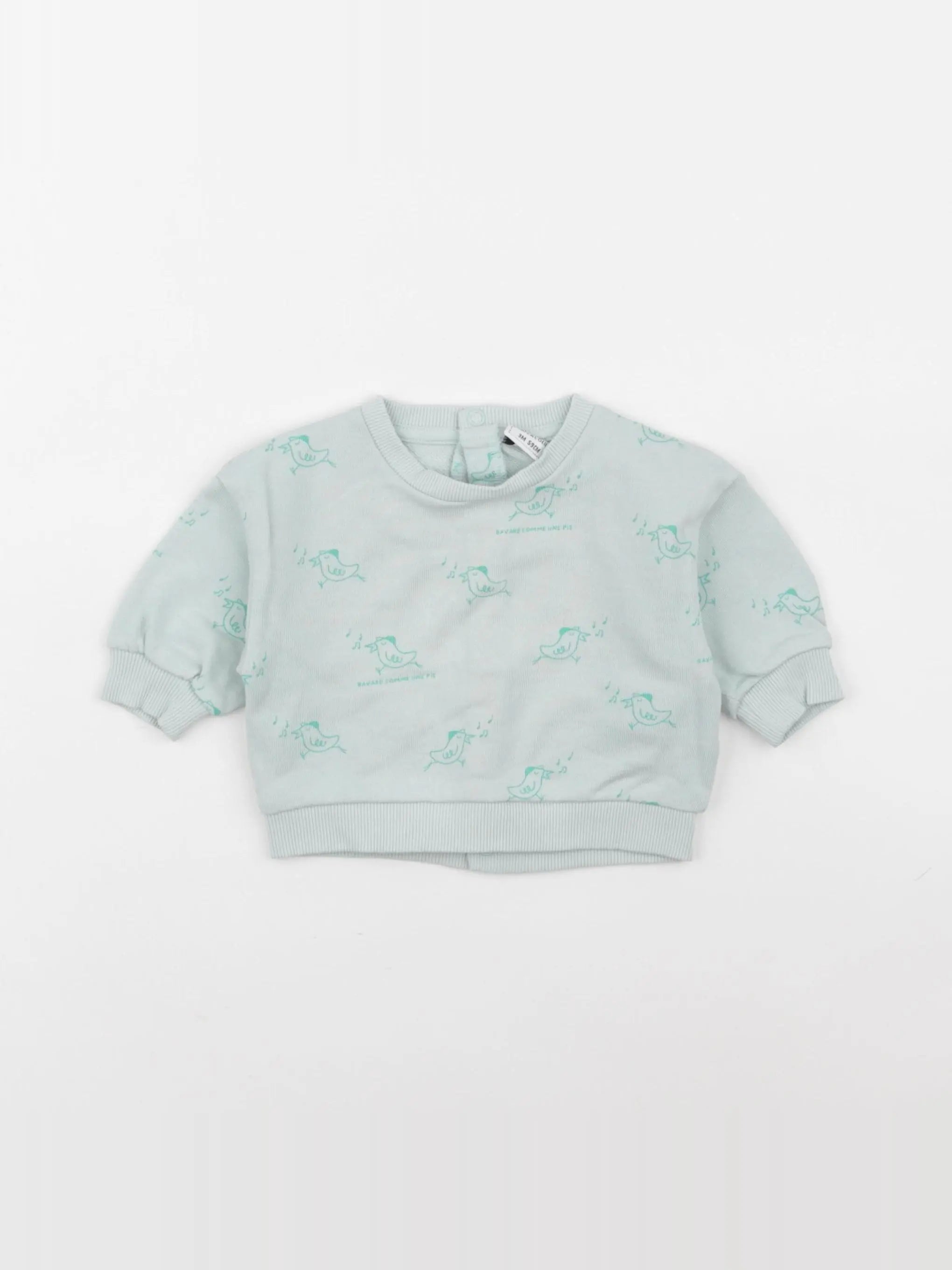 Tape à l'oeil - sweat bleu - 3 mois