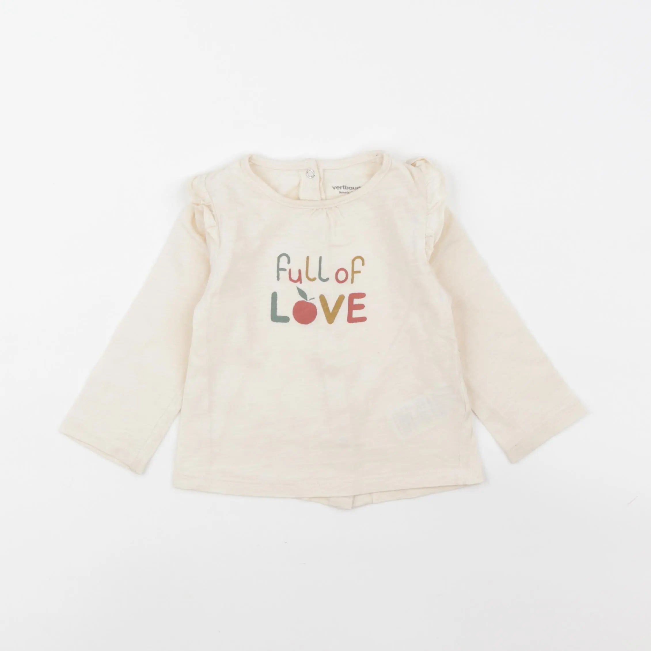 Vertbaudet - tee-shirt beige - 9 mois
