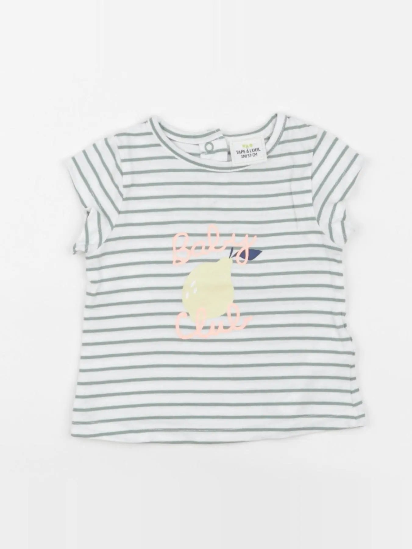 Tape à l'oeil - tee-shirt blanc, vert - 3 mois