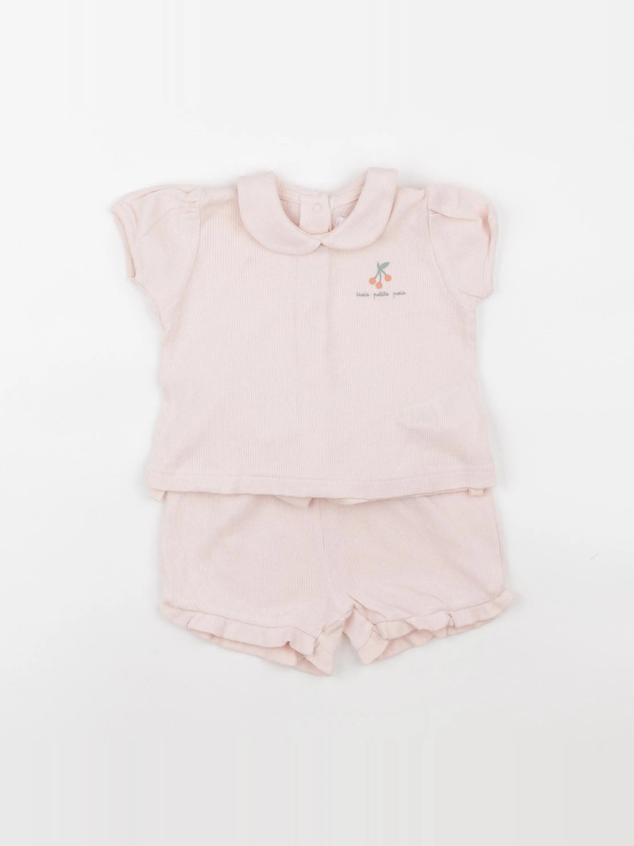 Vertbaudet - ensemble rose - 12 mois