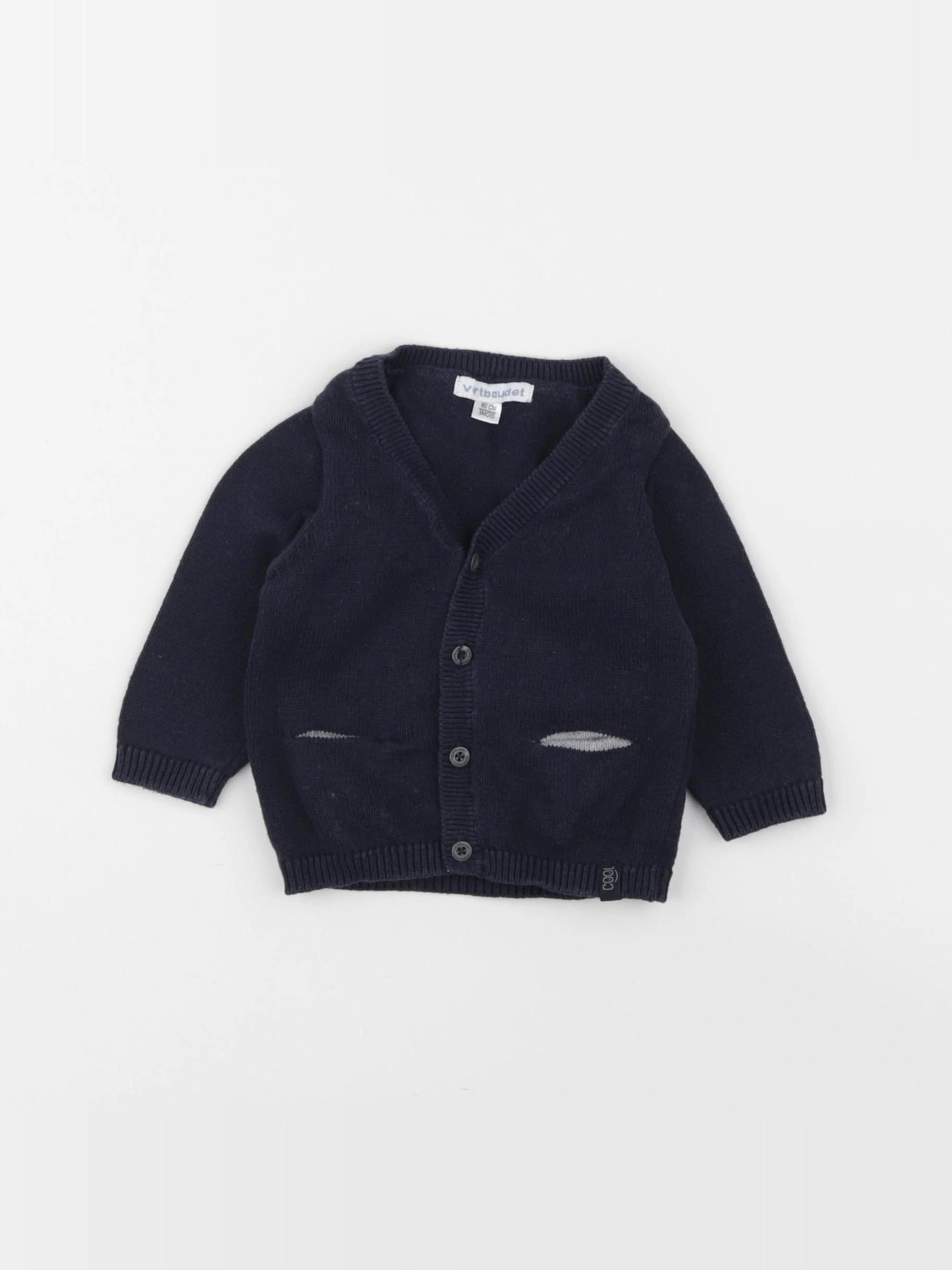 Vertbaudet - gilet bleu - 3 mois