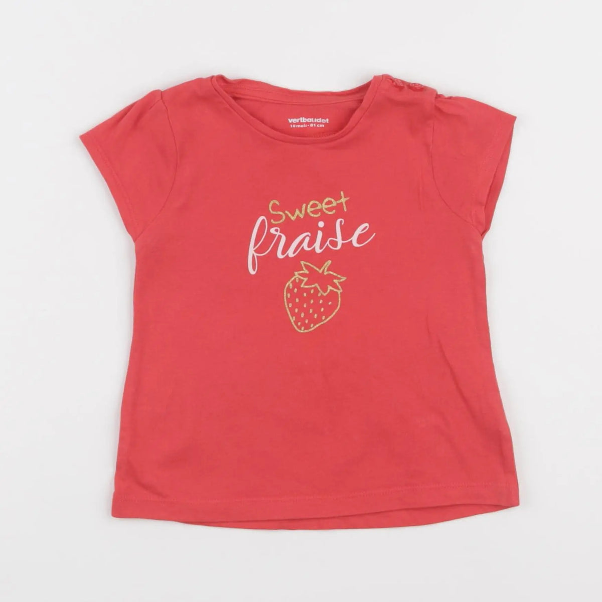 Vertbaudet - tee-shirt rouge - 18 mois