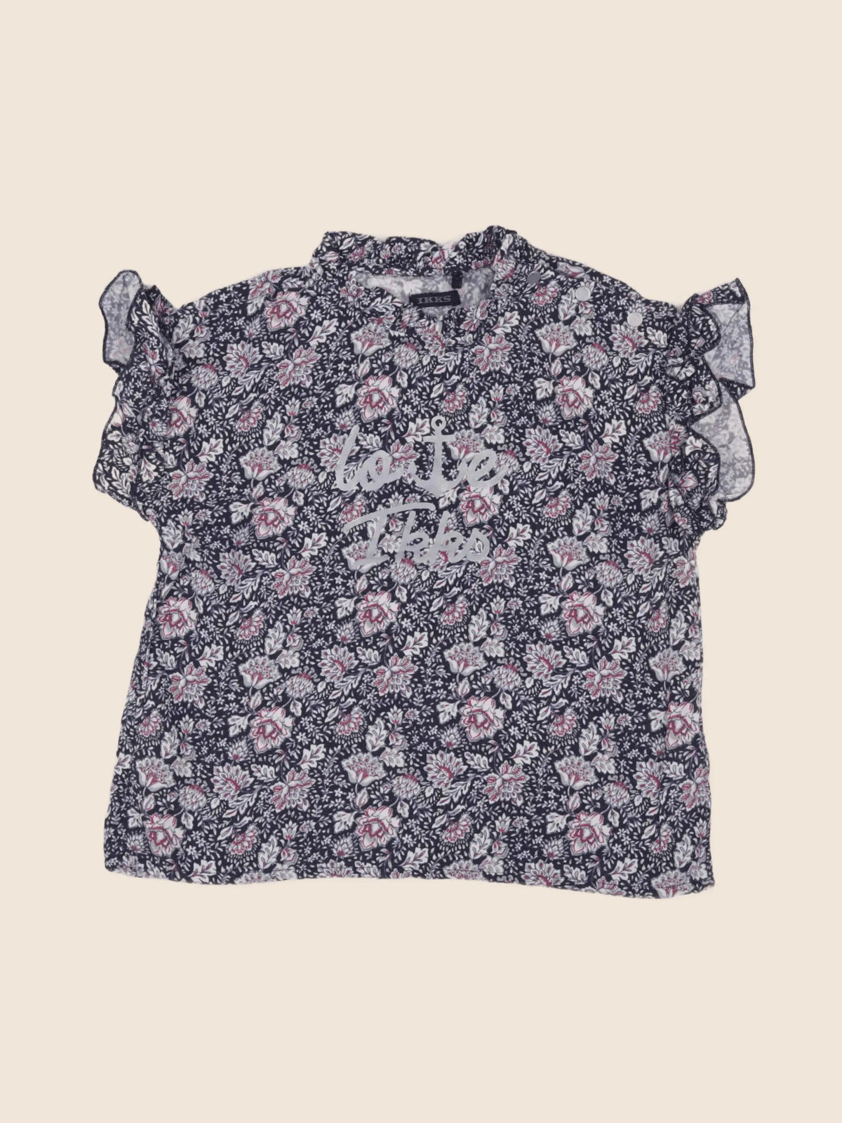 IKKS - blouse bleu, rose - 8 ans