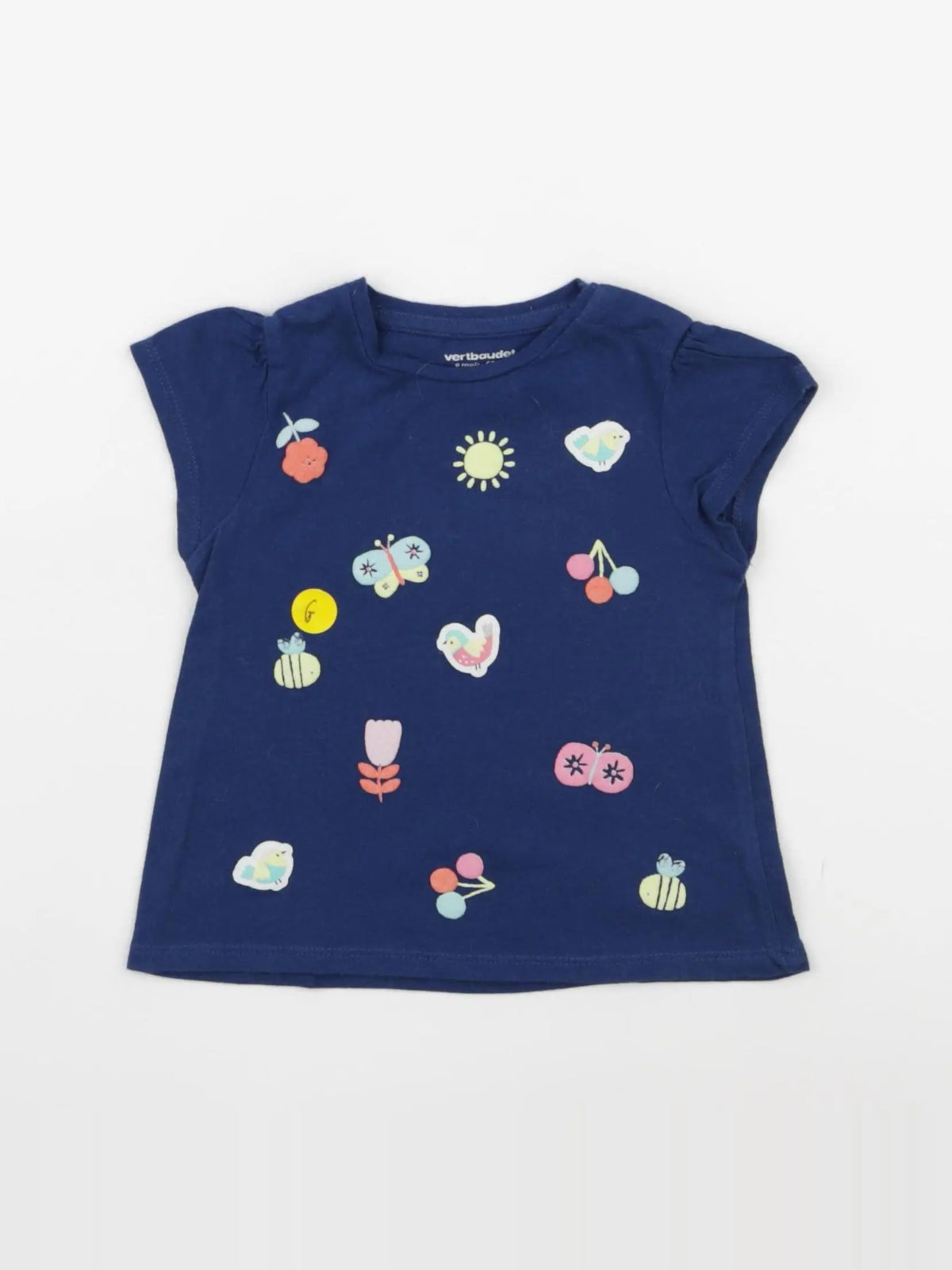 Vertbaudet - tee-shirt bleu - 6 mois