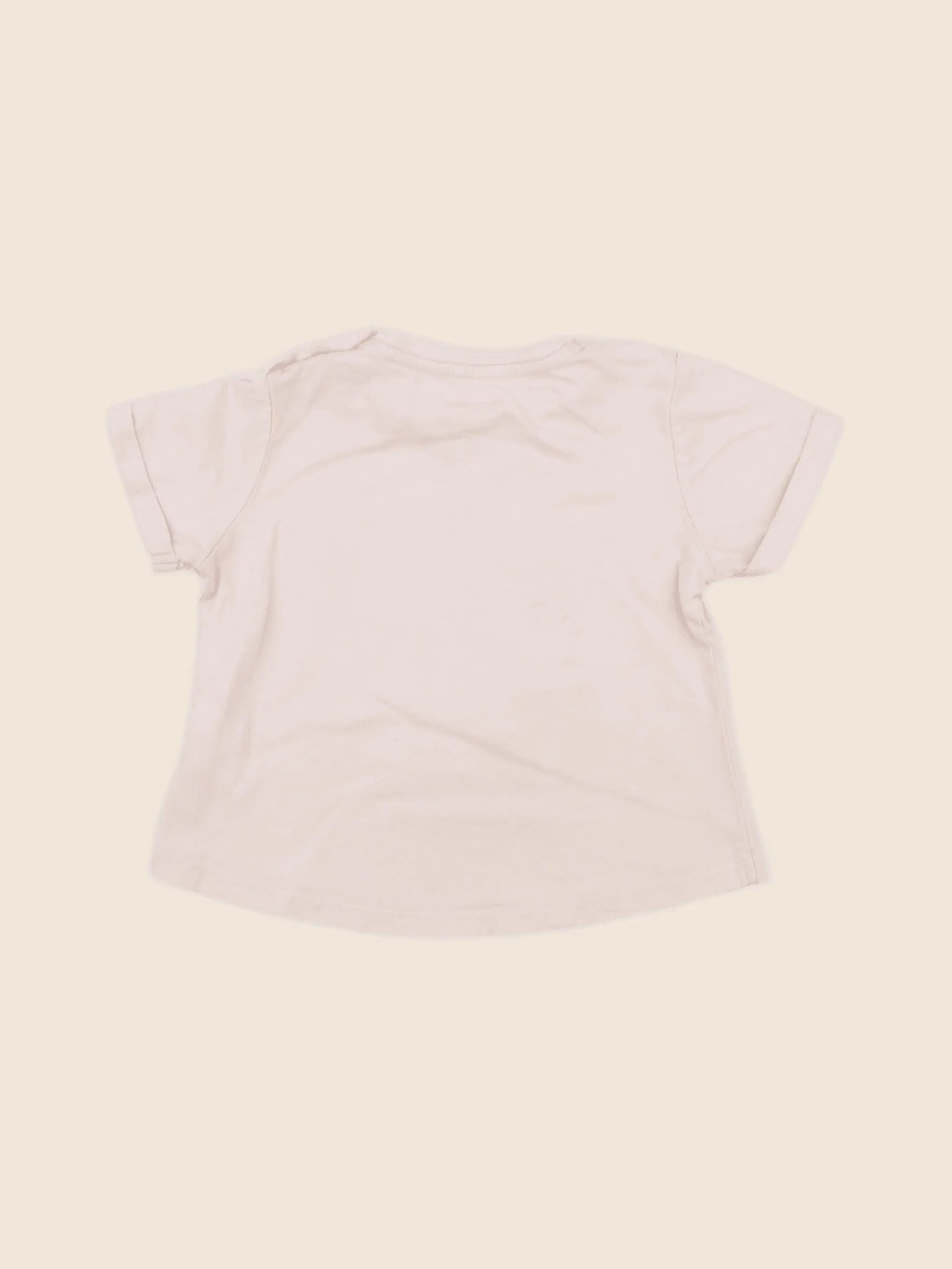 Vertbaudet - tee-shirt rose, or - 18 mois