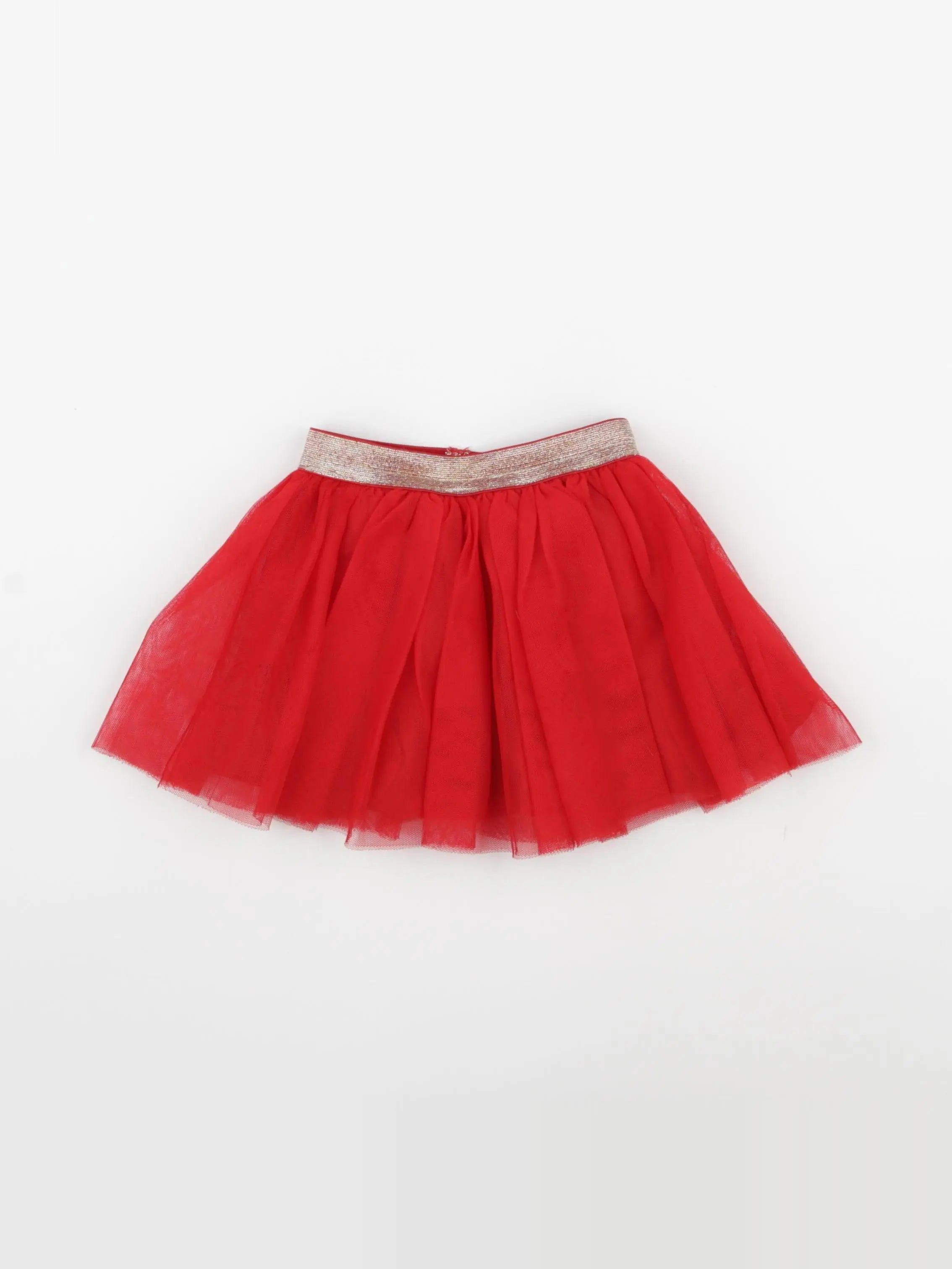Vertbaudet - jupe rouge, or - 18 mois