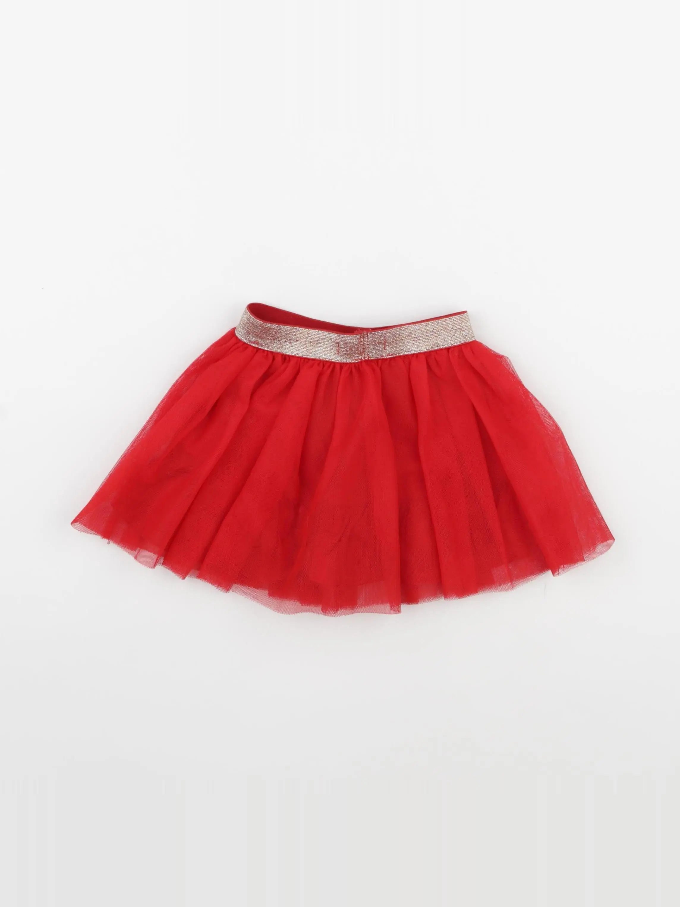 Vertbaudet - jupe rouge, or - 18 mois