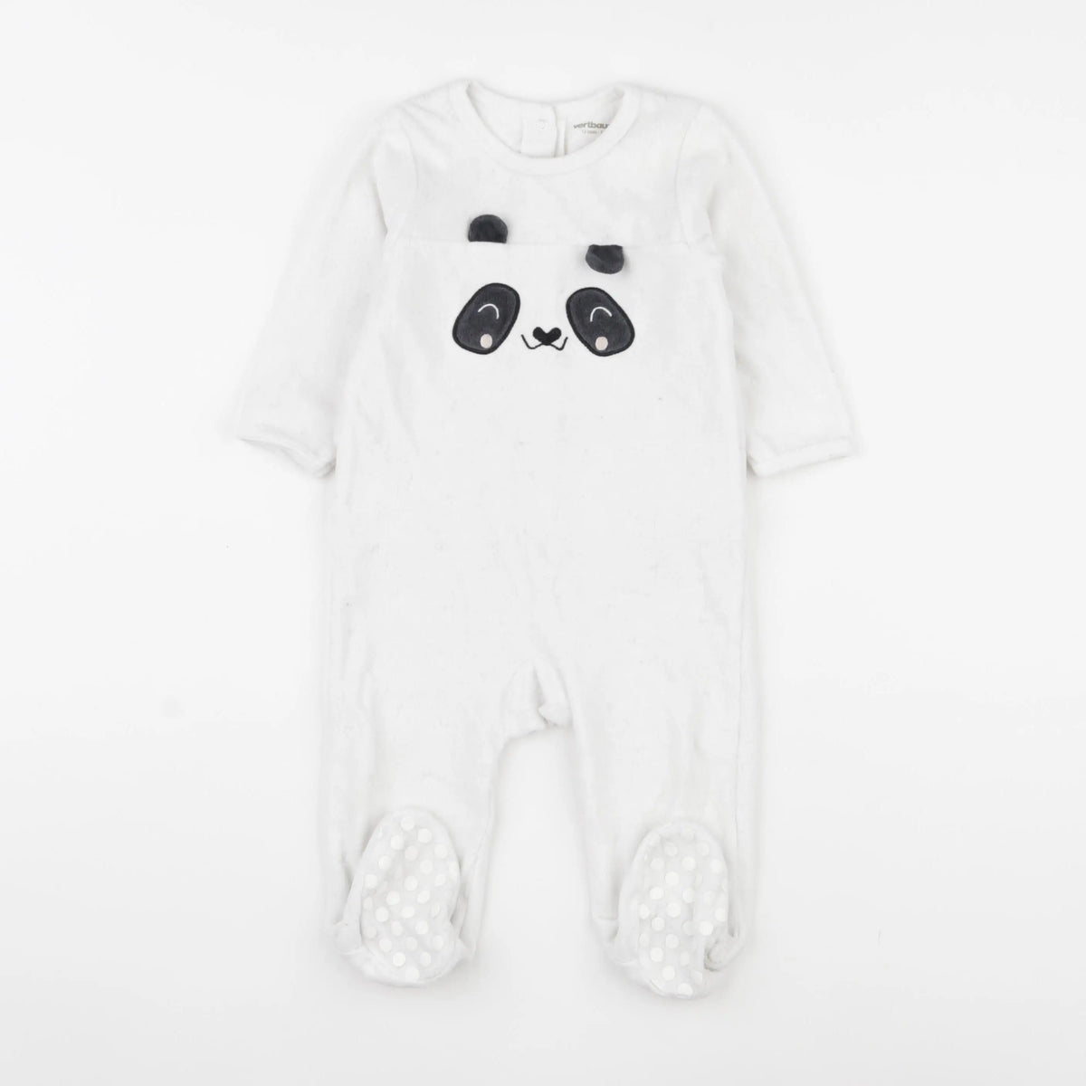 Vertbaudet - pyjama velours blanc - 12 mois