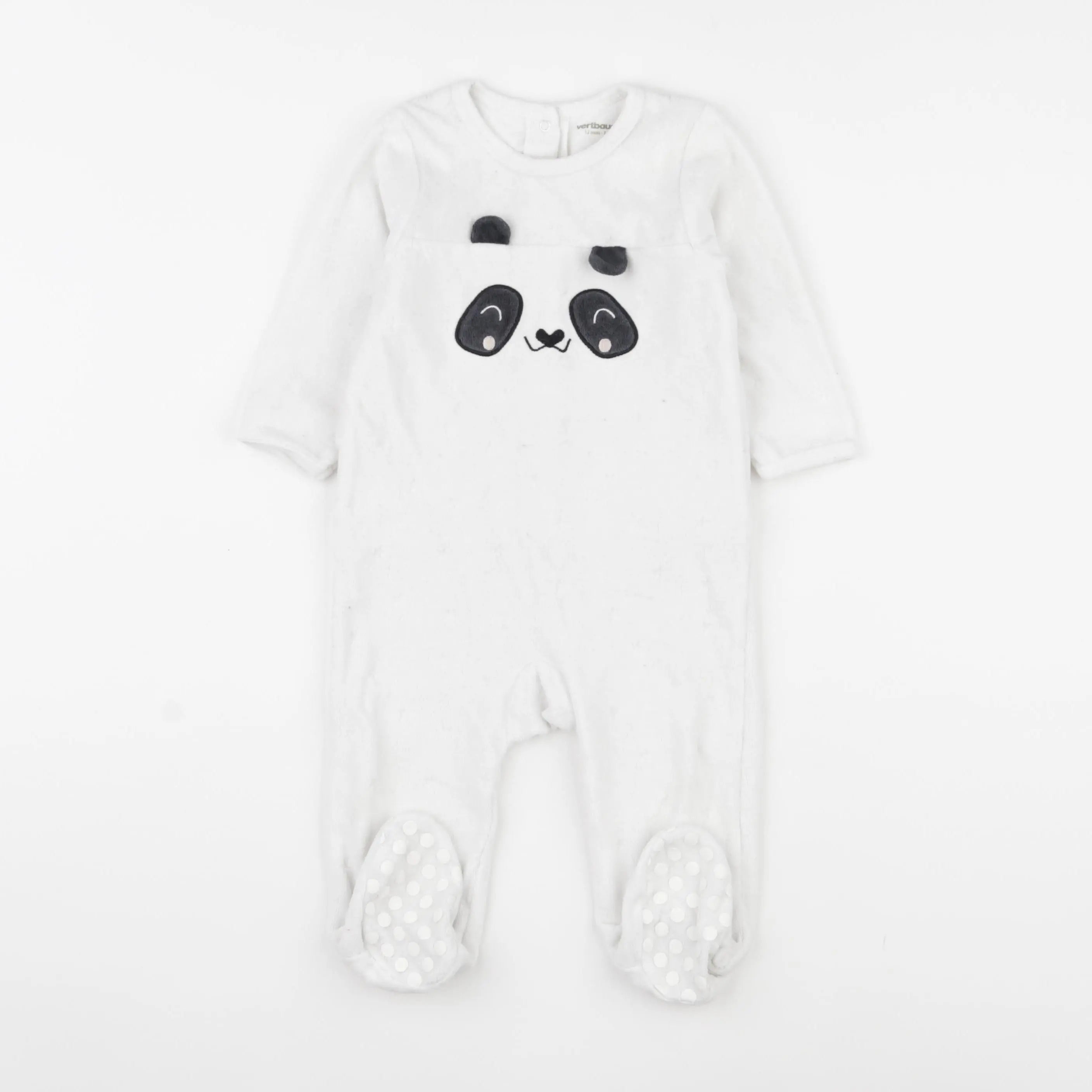 Vertbaudet - pyjama velours blanc - 12 mois