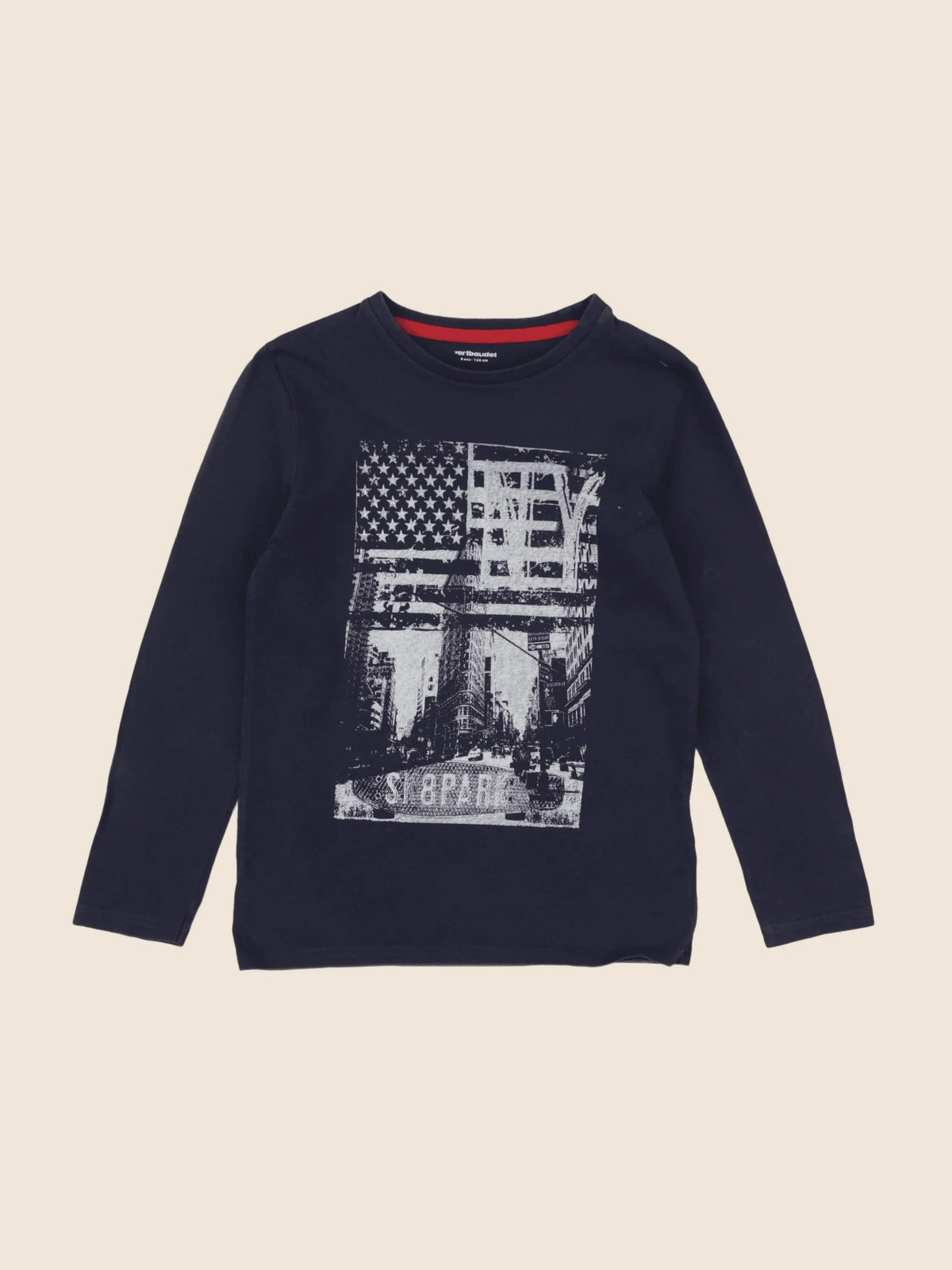 Vertbaudet - tee-shirt bleu - 8 ans