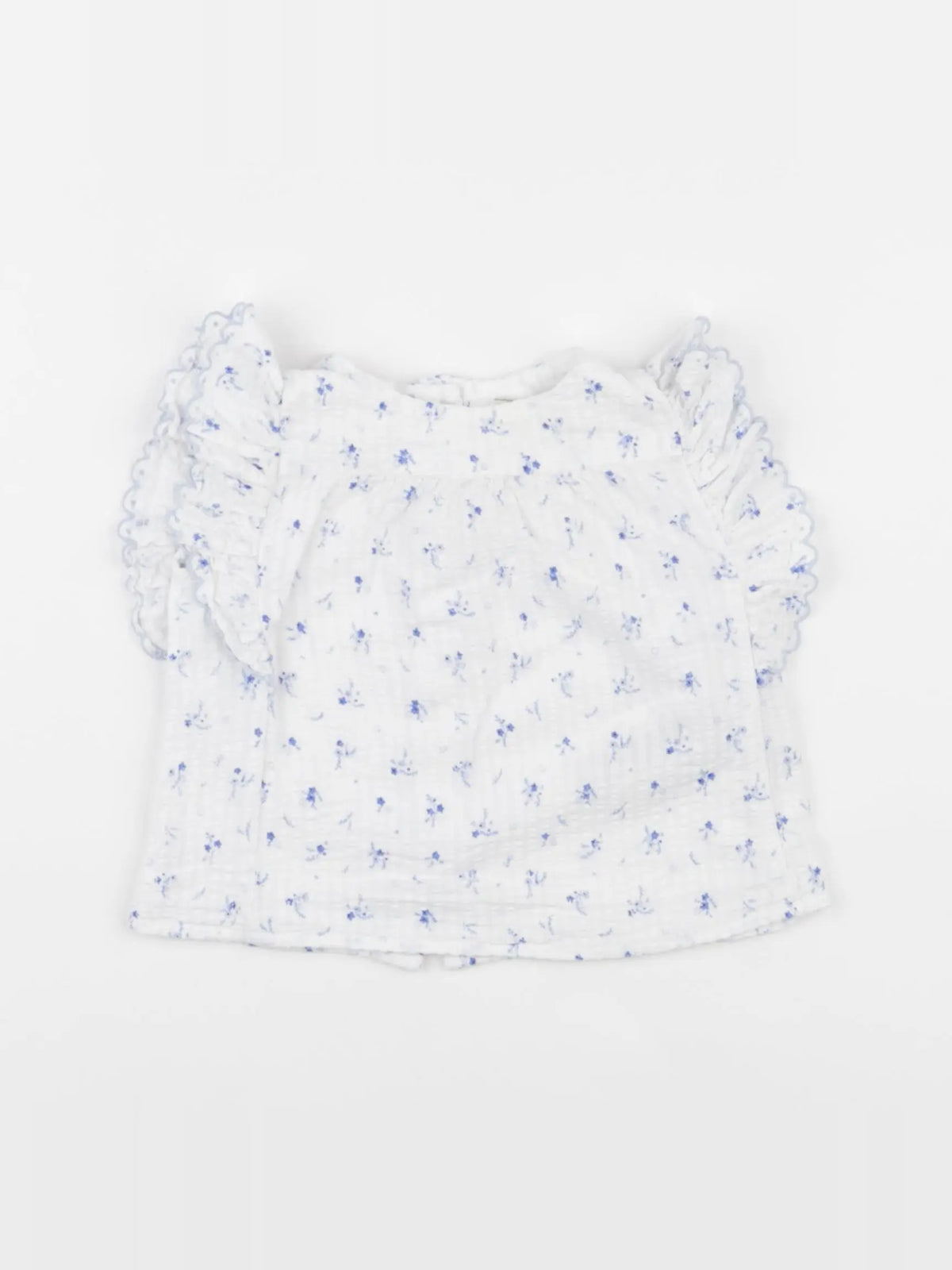 Cyrillus - blouse bleu, blanc - 9 mois