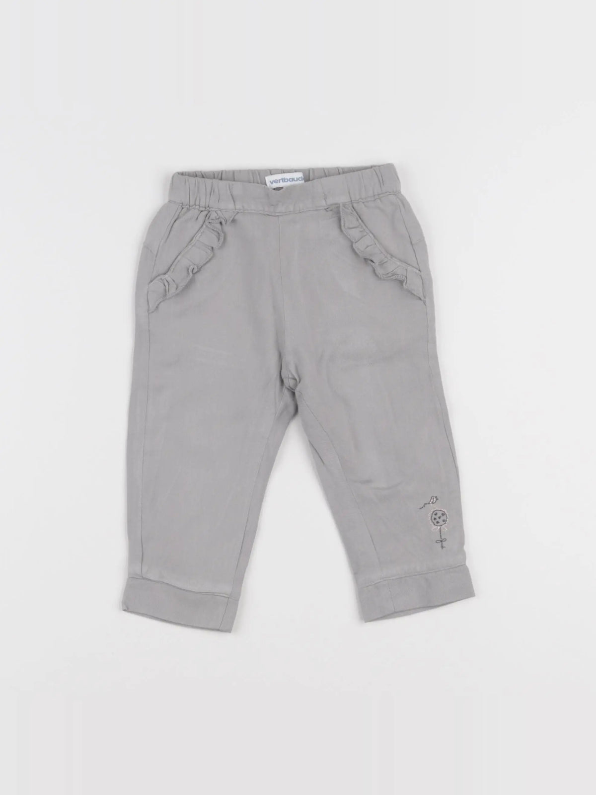 Vertbaudet - pantalon gris - 9 mois