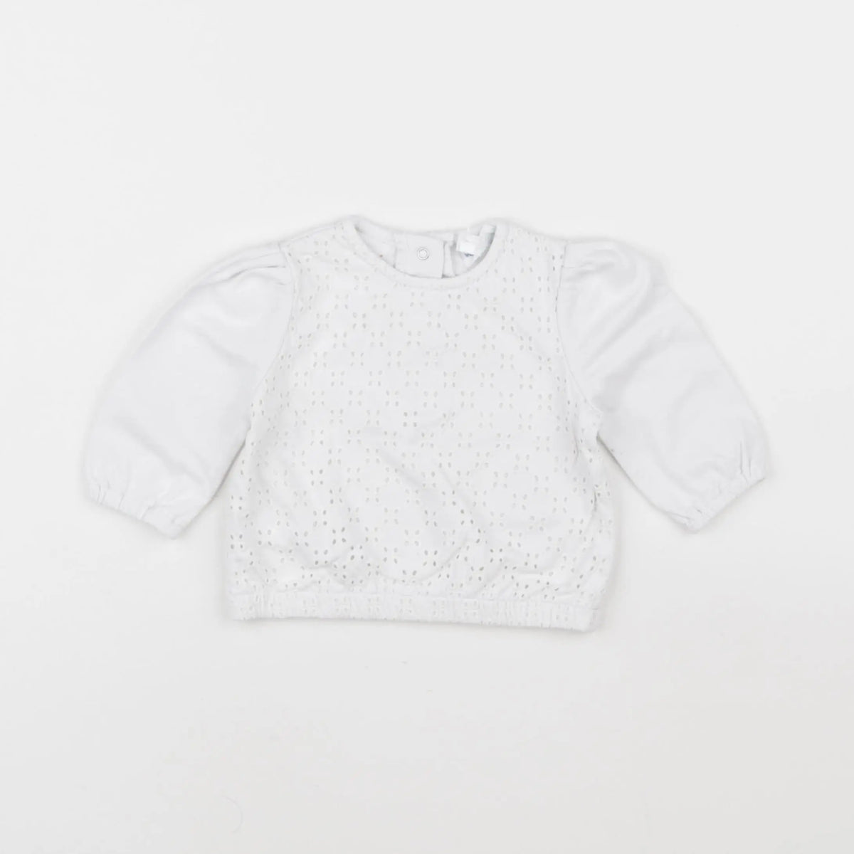 Vertbaudet - sweat blanc - 6 mois