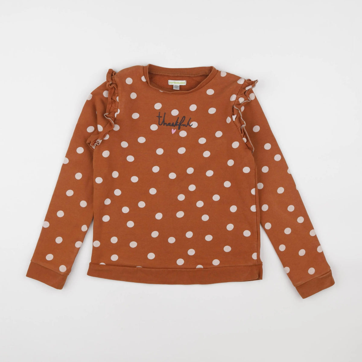 Vertbaudet - sweat marron - 10 ans