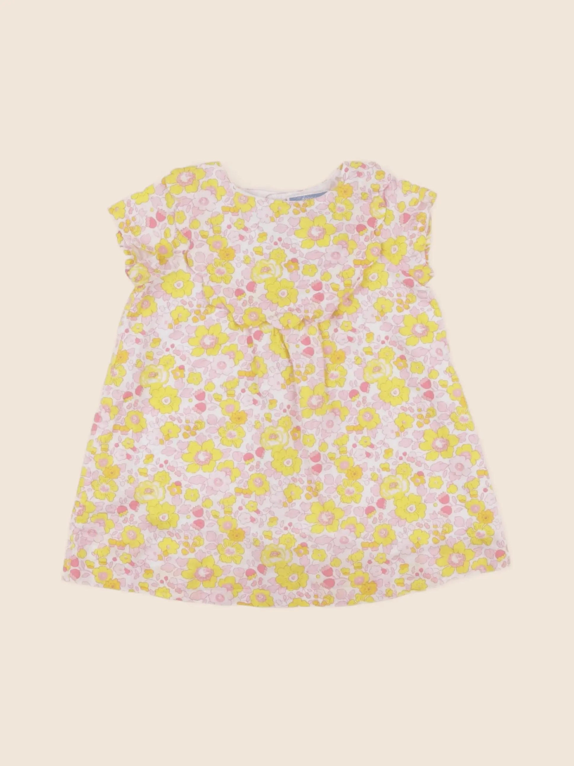 Jacadi - robe liberty jaune - 12 mois