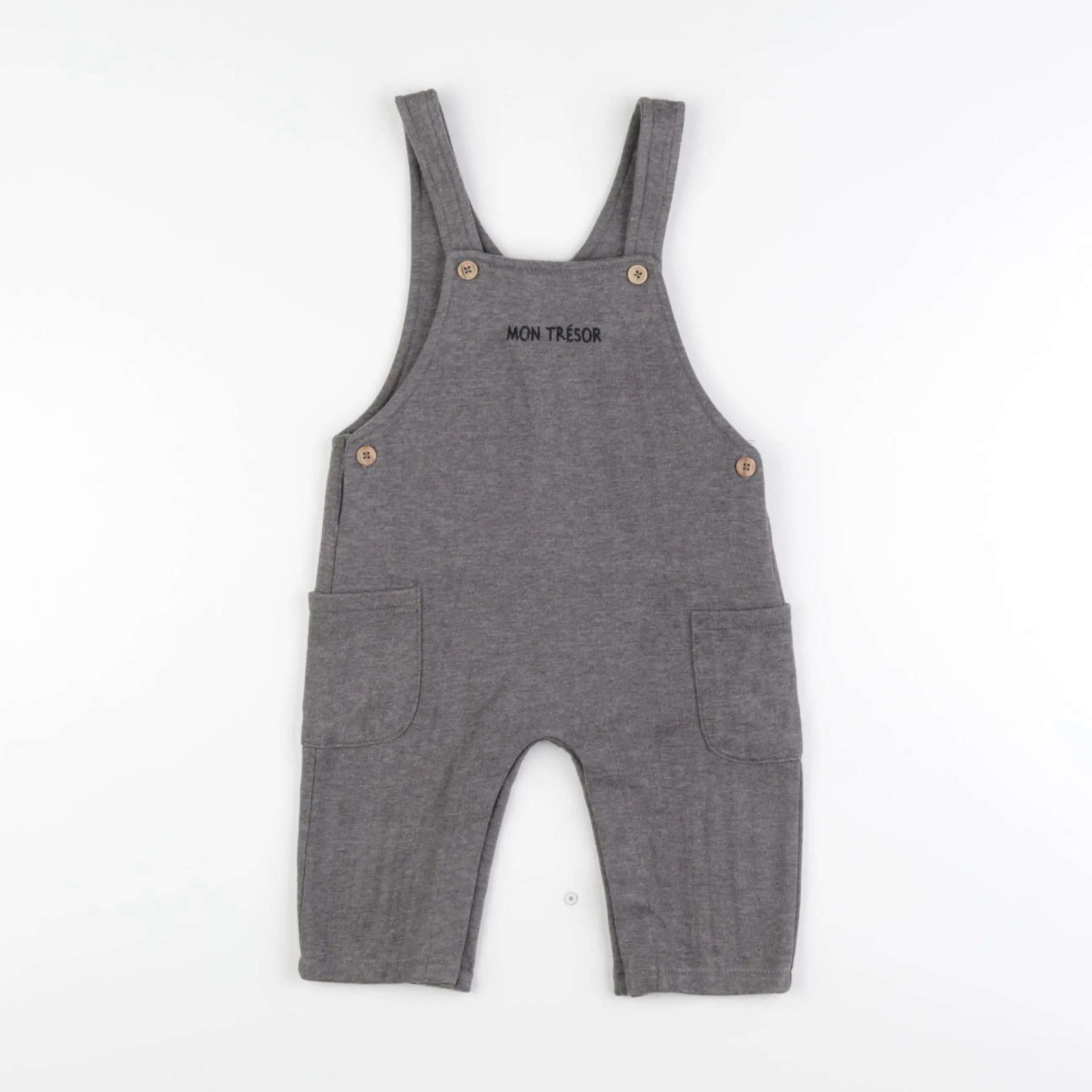 Vertbaudet - salopette gris - 12 mois