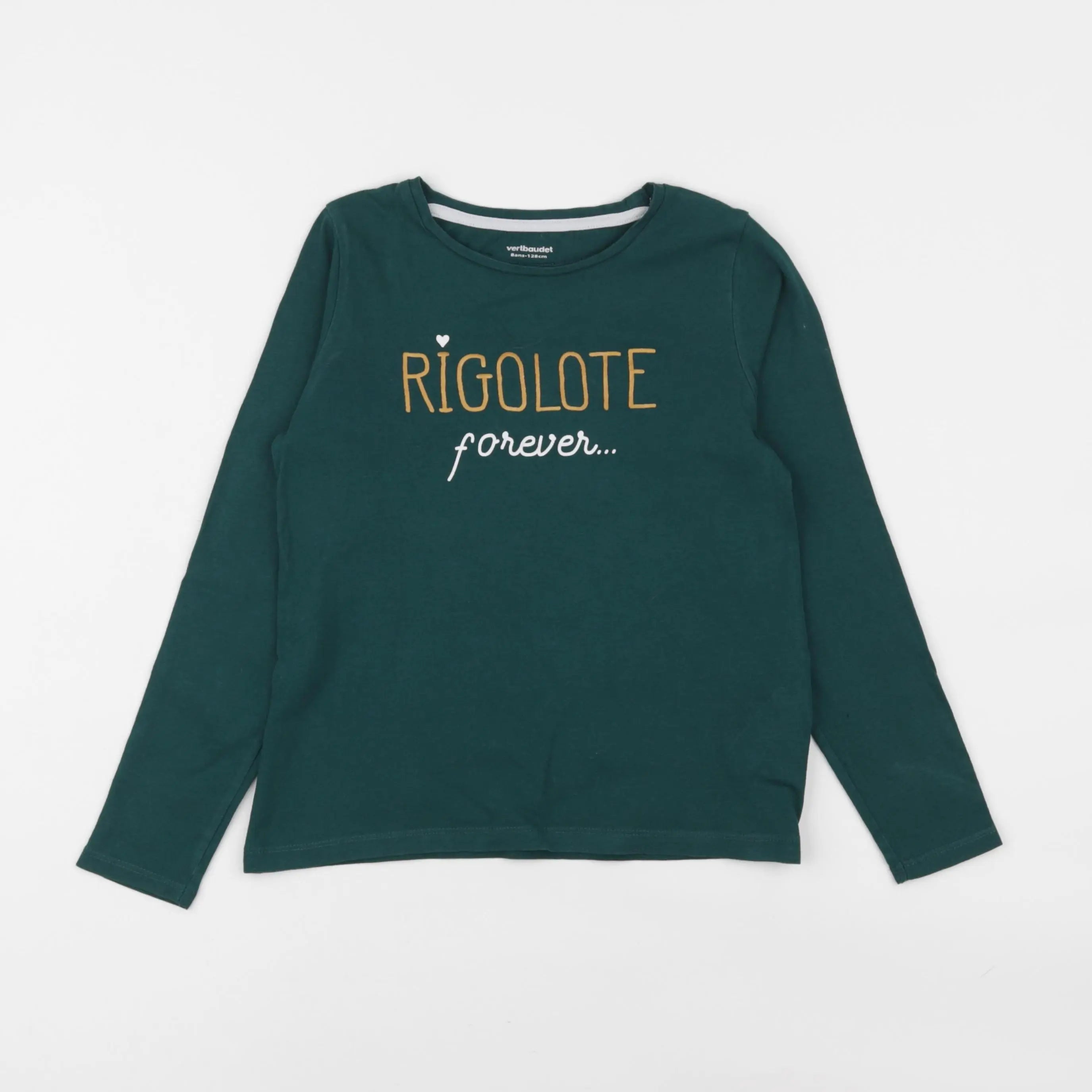 Vertbaudet - tee-shirt vert - 8 ans