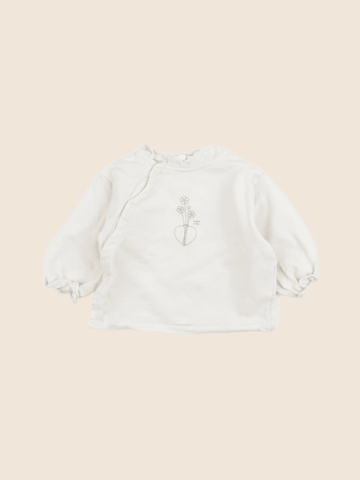 Vertbaudet - sweat beige - 12 mois
