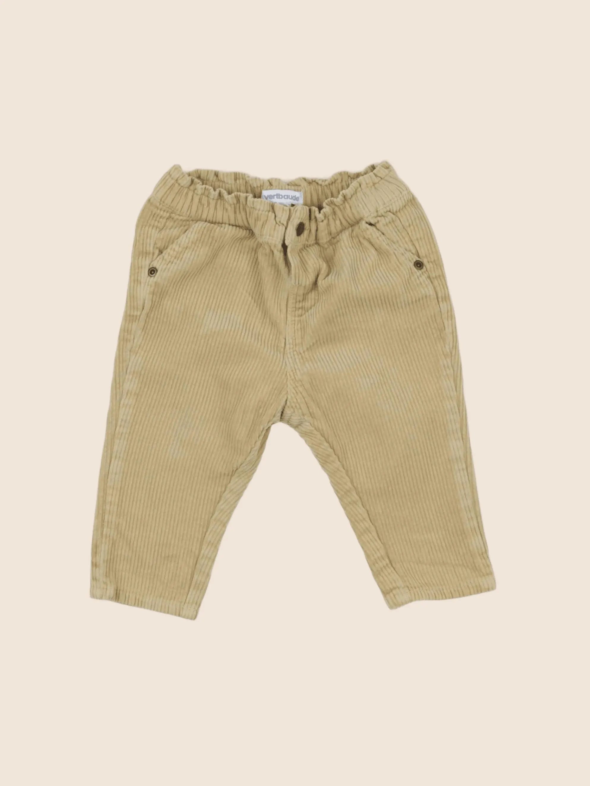 Vertbaudet - pantalon jaune - 9 mois