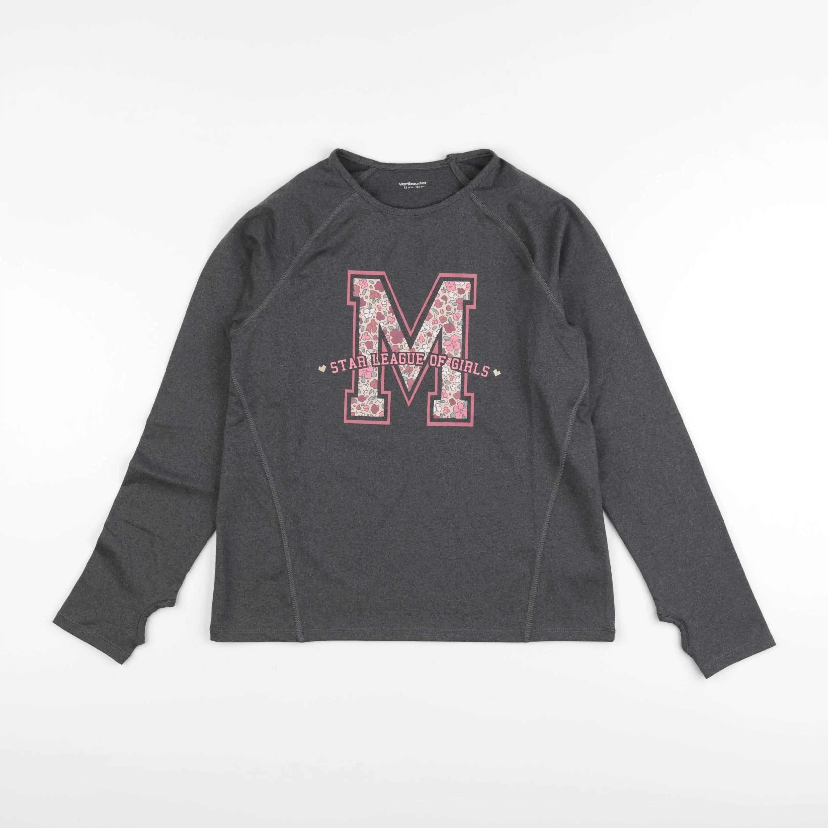 Vertbaudet - tee-shirt gris - 12 ans